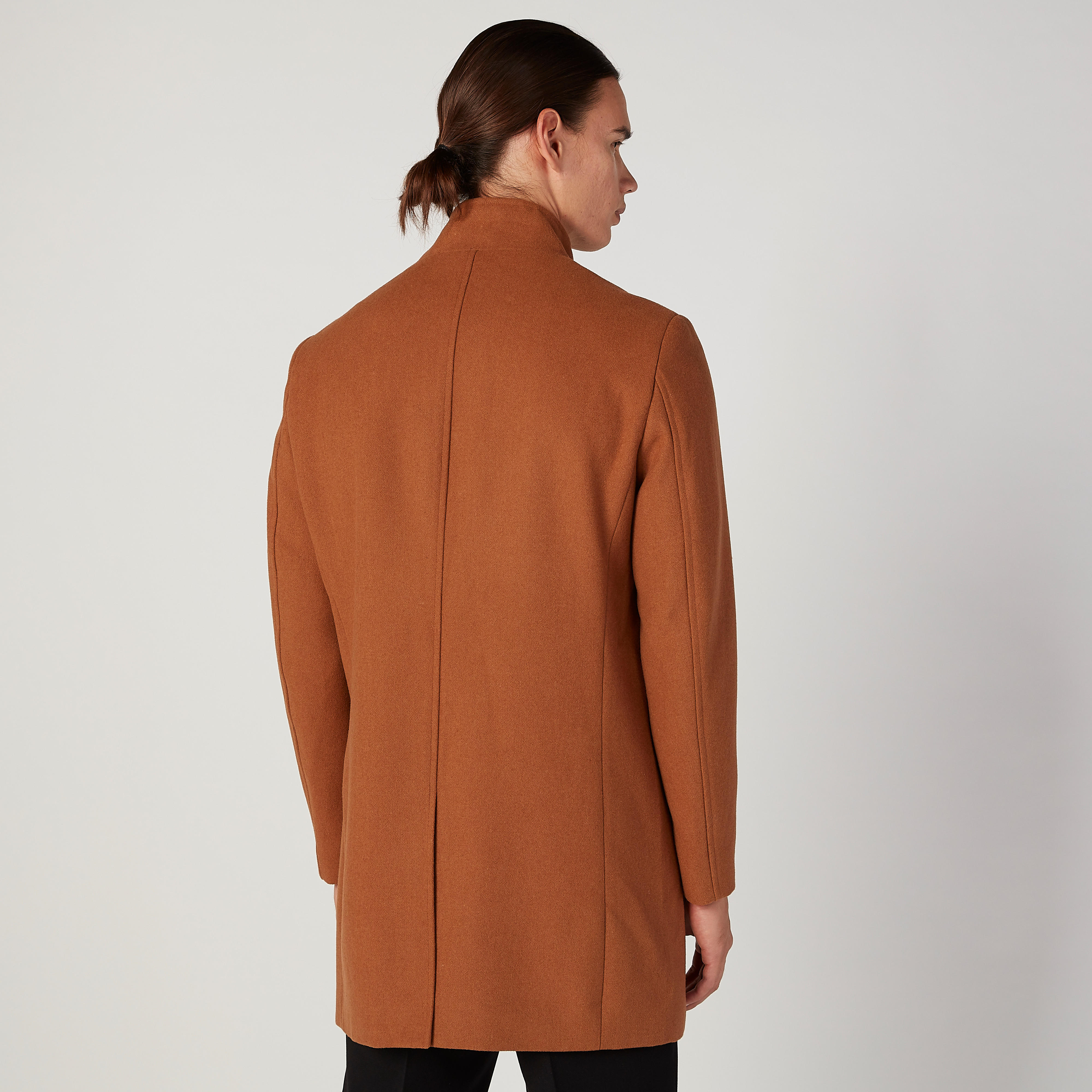 جاكيت سليم سادة بياقة عالية وأكمام طويلة من آيكونيك-men-clothing-jacketsandblazers-coats-image-2