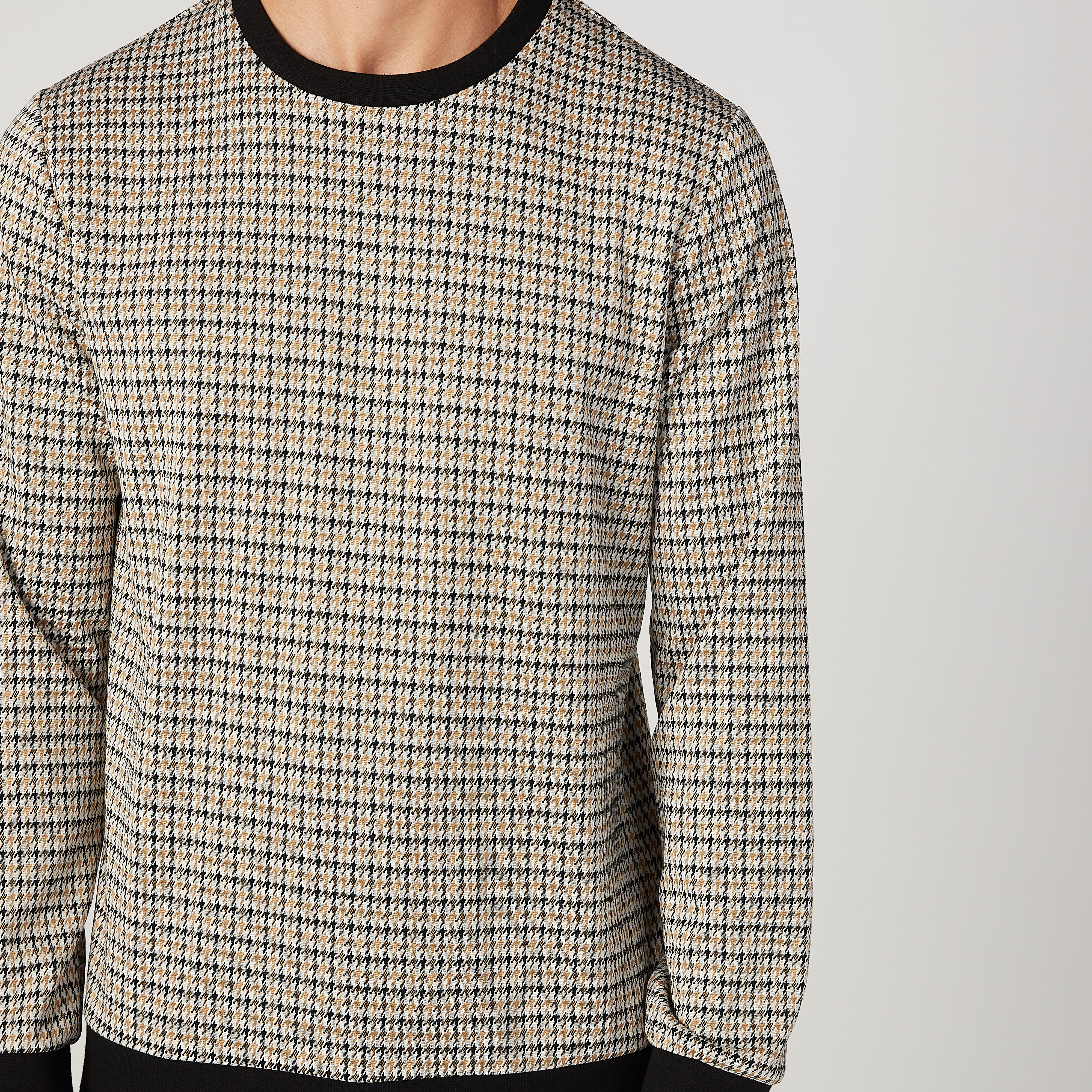 سويت شيرت سليم كاروهات بياقة ضيّقة وأكمام طويلة من آيكونيك-men-winterwear-hoodiesandsweatshirts-image-4