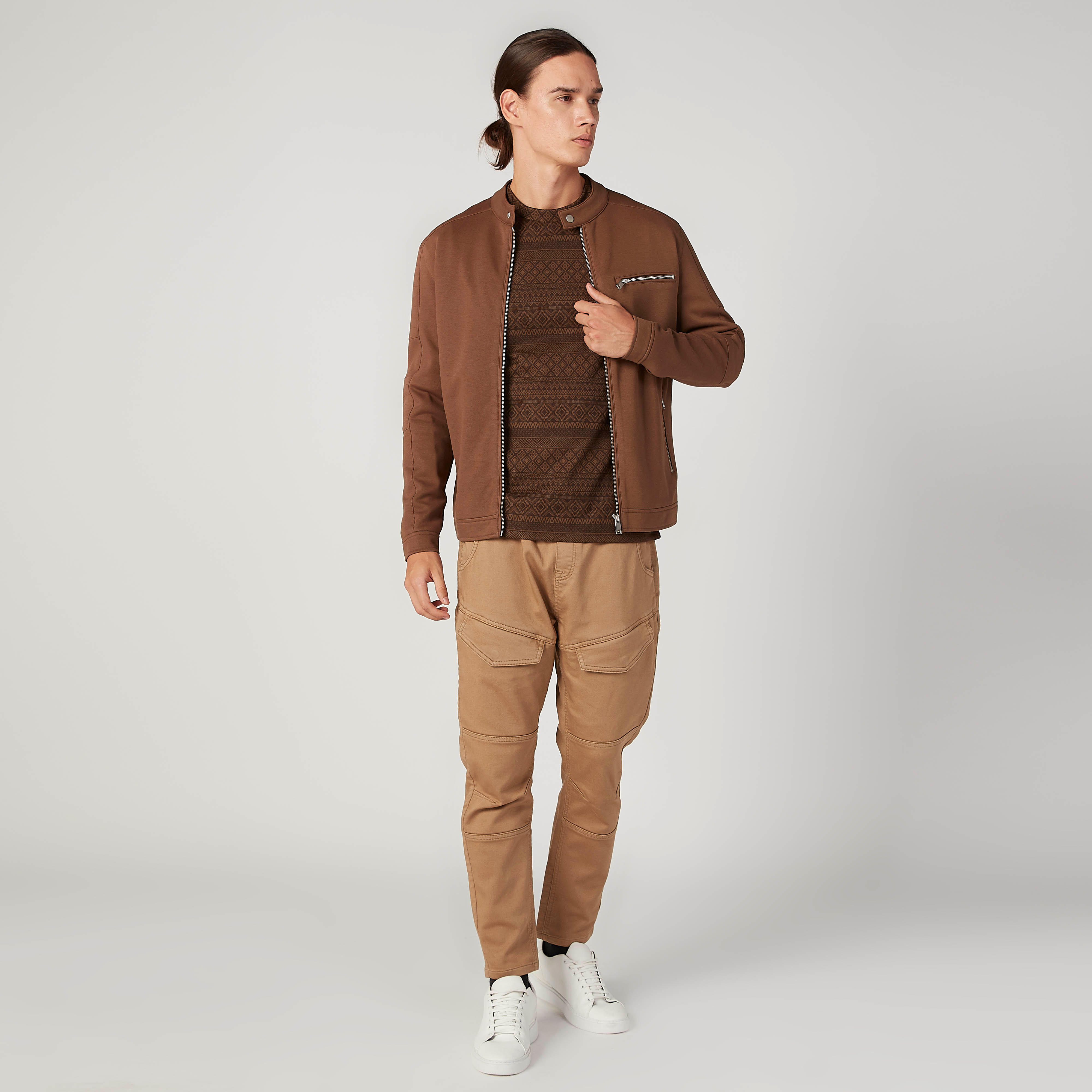 تيشيرت سليم بارز الملمس بياقة مستديرة وأكمام قصيرة من آيكونيك-men-clothing-tshirtsandpolos-tshirts-image-2
