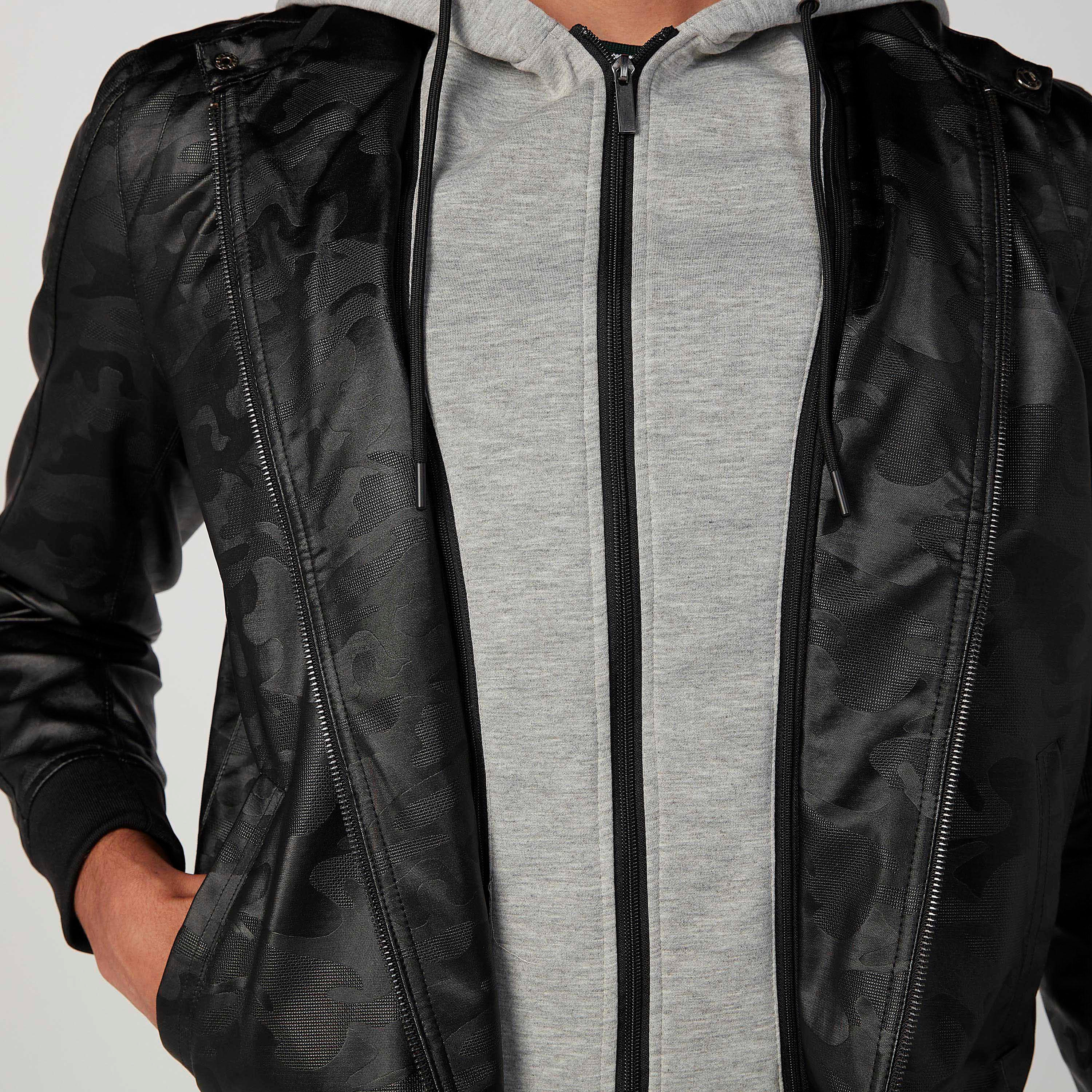 Iconic Textured Jacket with Long Sleeves and Hood-men-clothing-jacketsandblazers-jackets-image-3