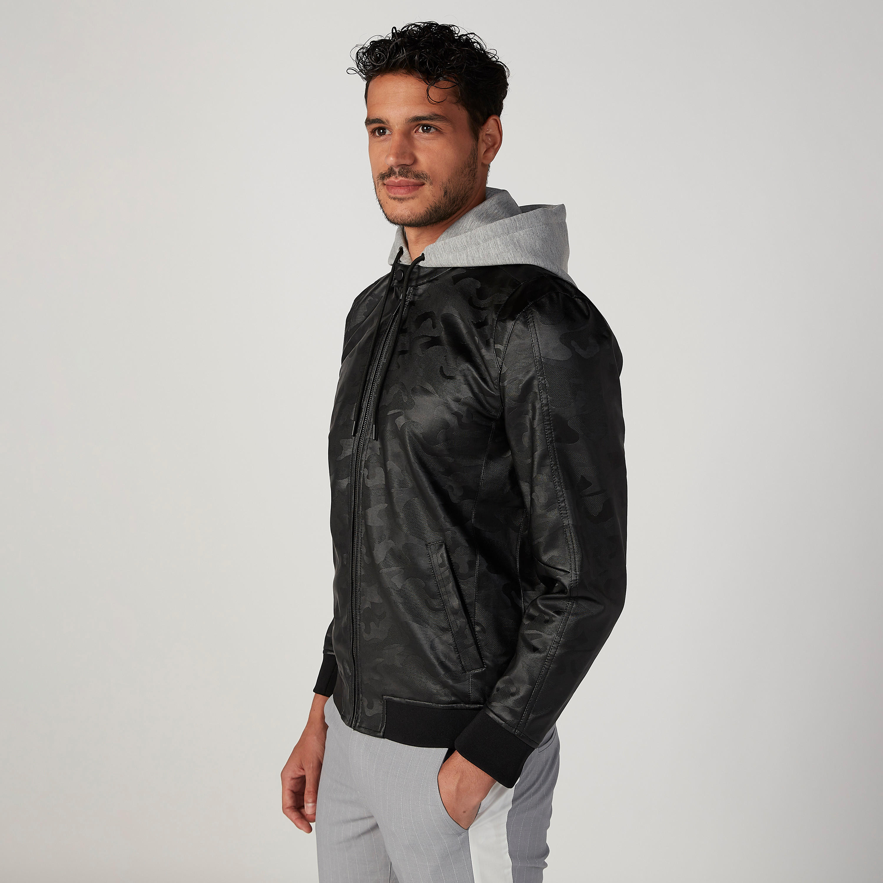 Iconic Textured Jacket with Long Sleeves and Hood-men-clothing-jacketsandblazers-jackets-image-5