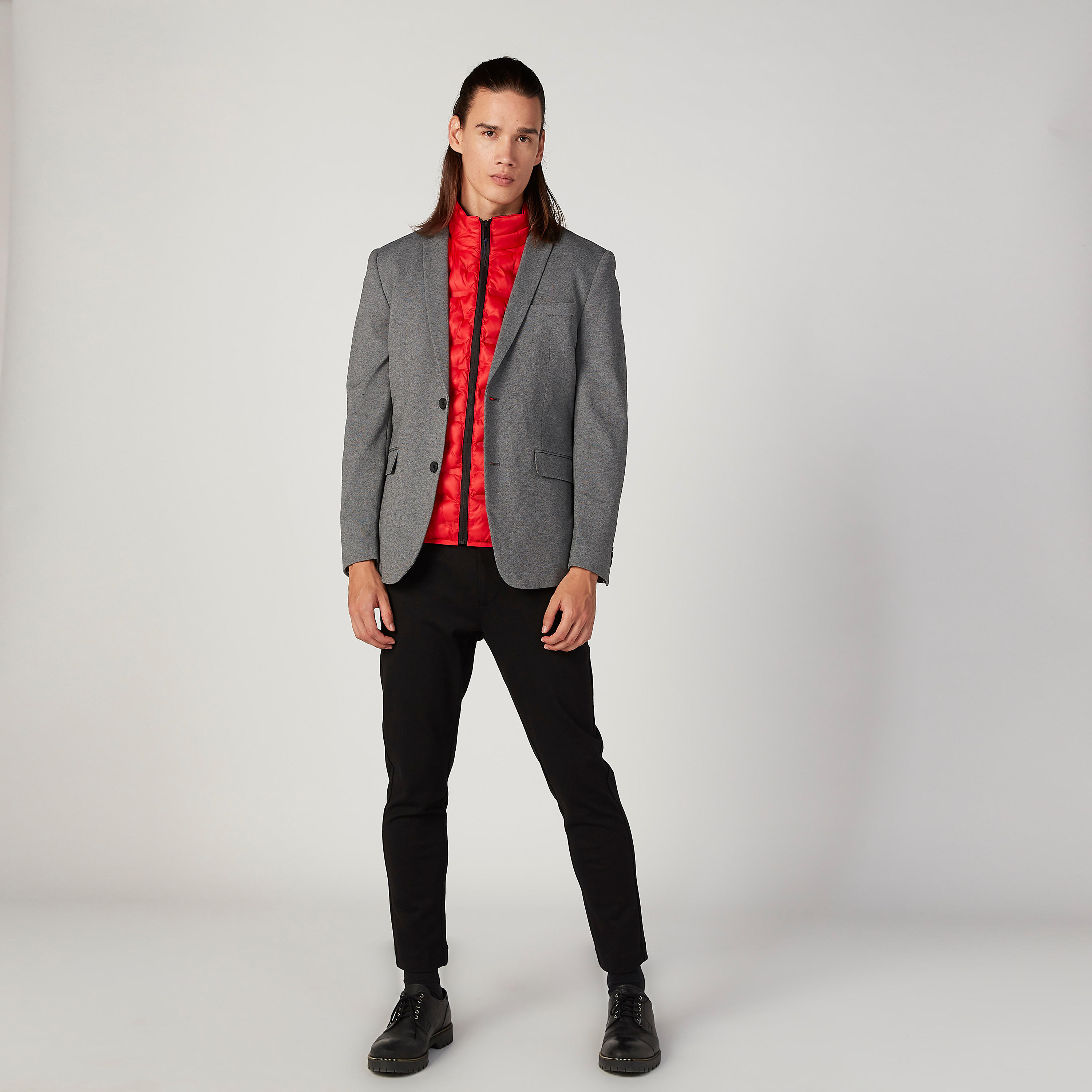 بنطلون سادة بقصّة سليم وخصر متوسط الارتفاع وجيوب من آيكونيك-men-clothing-bottoms-trousersandchinos-trousers-image-2