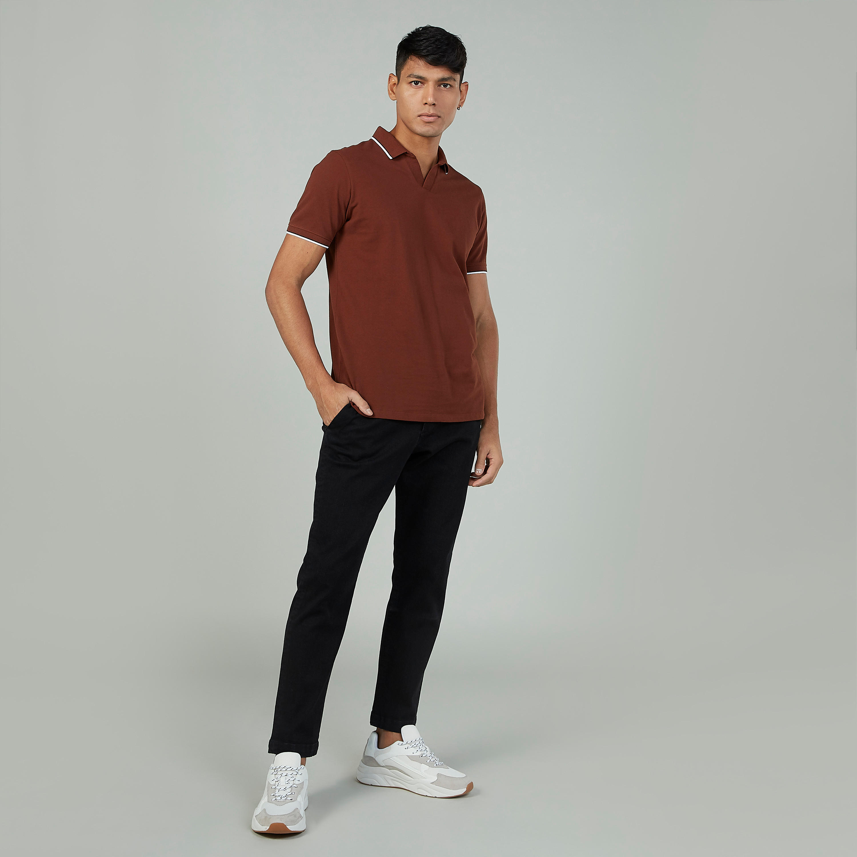 تيشيرت بولو سليم بأكمام قصيرة من آيكونيك-men-clothing-tshirtsandpolos-polos-image-2
