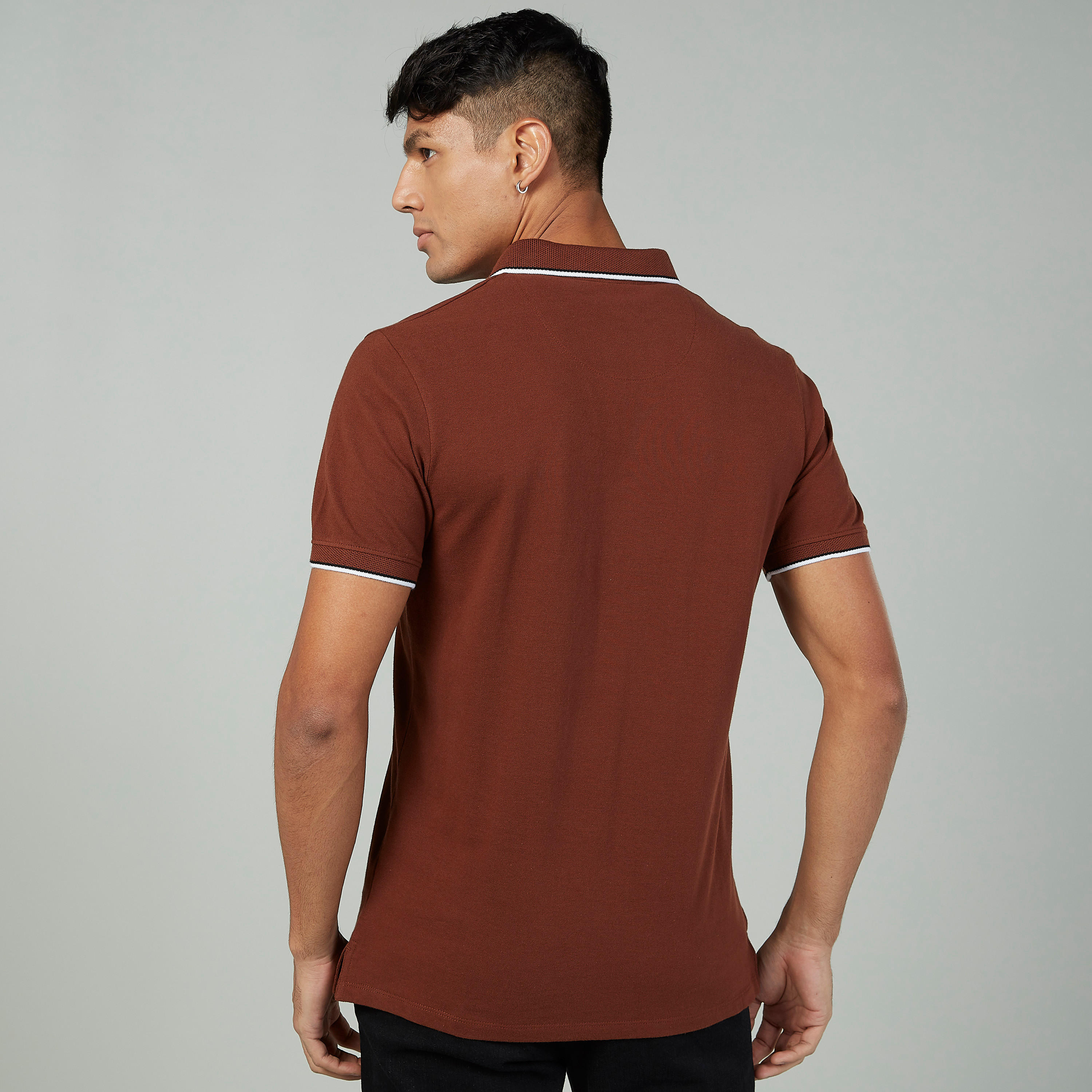 تيشيرت بولو سليم بأكمام قصيرة من آيكونيك-men-clothing-tshirtsandpolos-polos-image-4