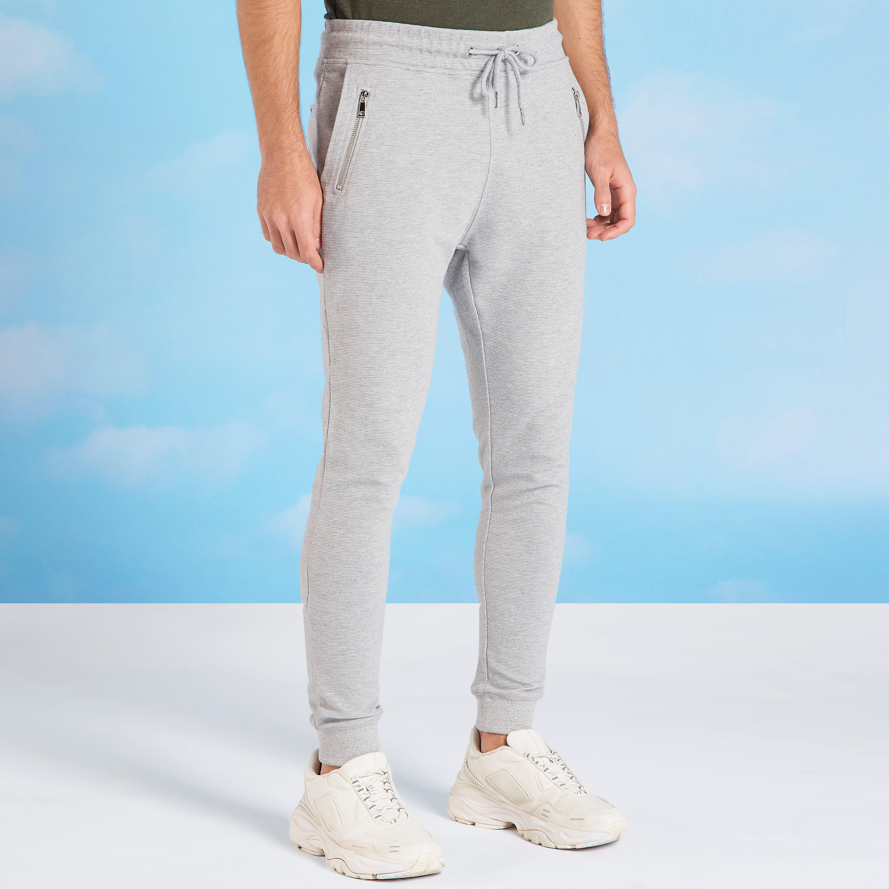 بنطلون رياضي سليم سادة وجيوب من آيكونيك-men-clothing-bottoms-joggers-image-1