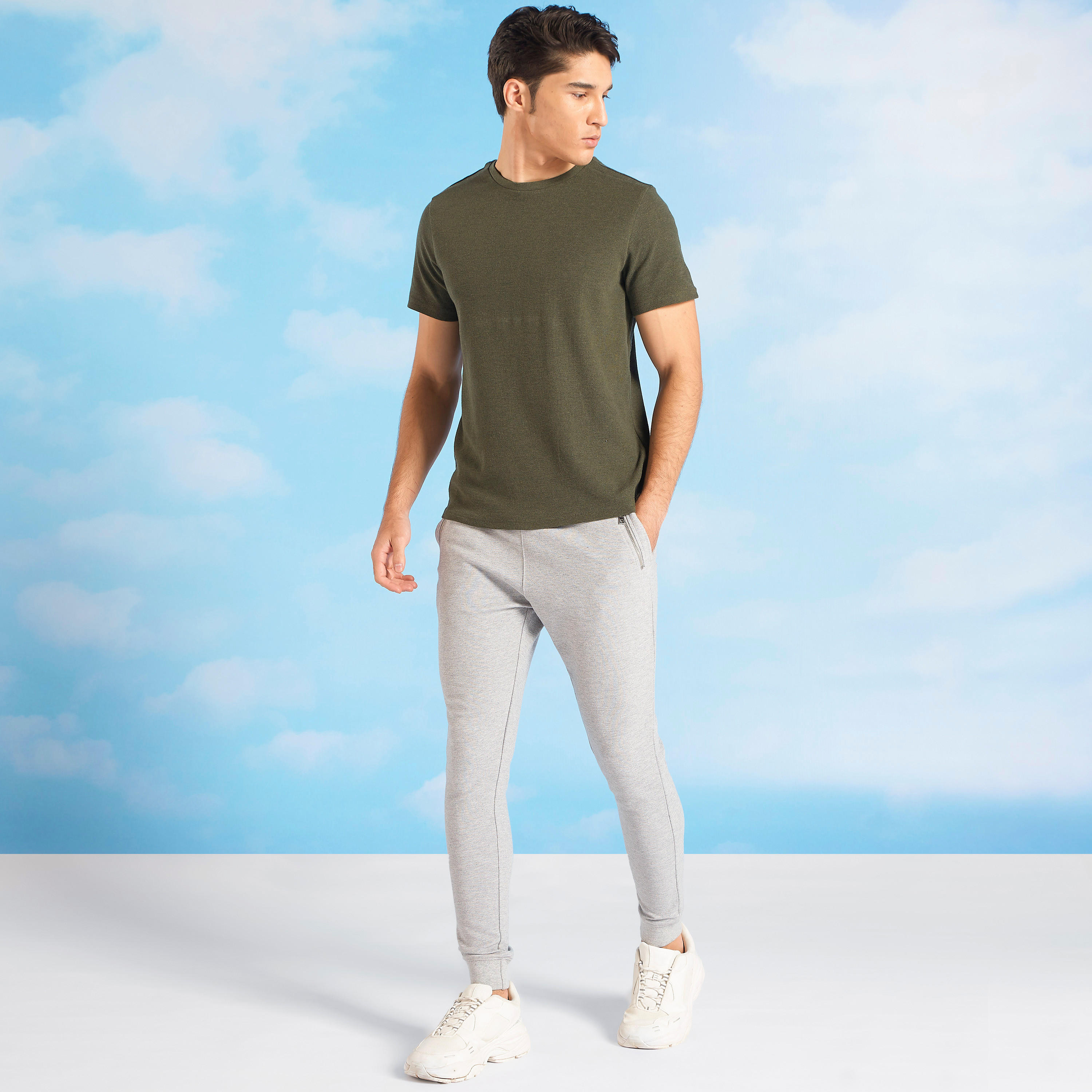 بنطلون رياضي سليم سادة وجيوب من آيكونيك-men-clothing-bottoms-joggers-image-2