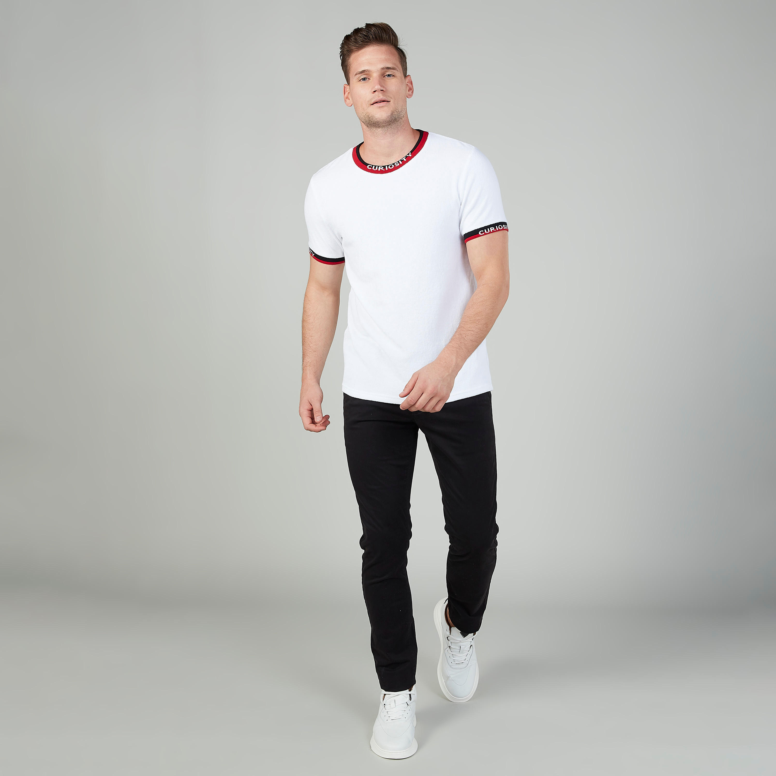 تيشيرت سليم بياقة مستديرة وأكمام قصيرة من آيكونيك-men-clothing-tshirtsandpolos-tshirts-image-3