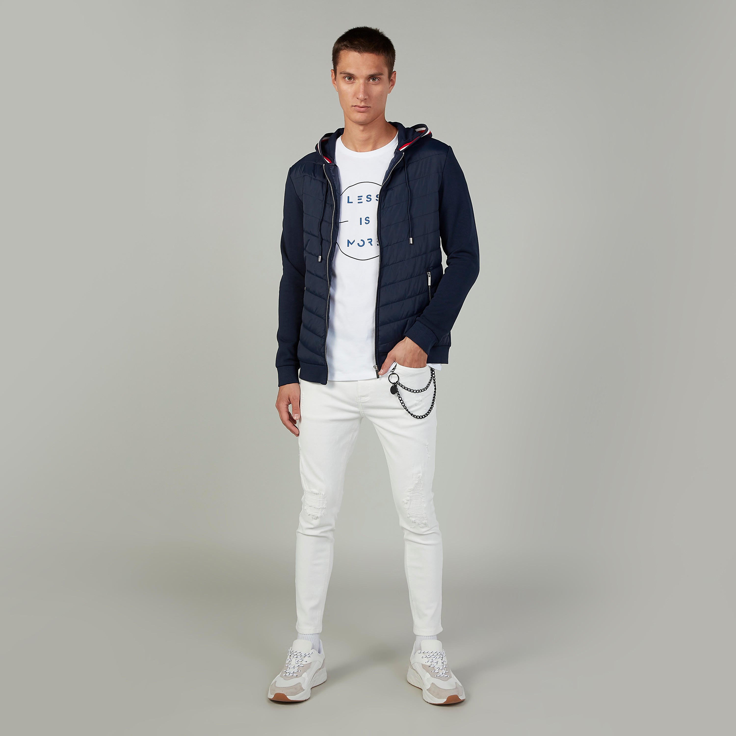 جاكيت بارز الملمس بأكمام طويلة وقبعة من أيكونيك-men-clothing-jacketsandblazers-jackets-image-3