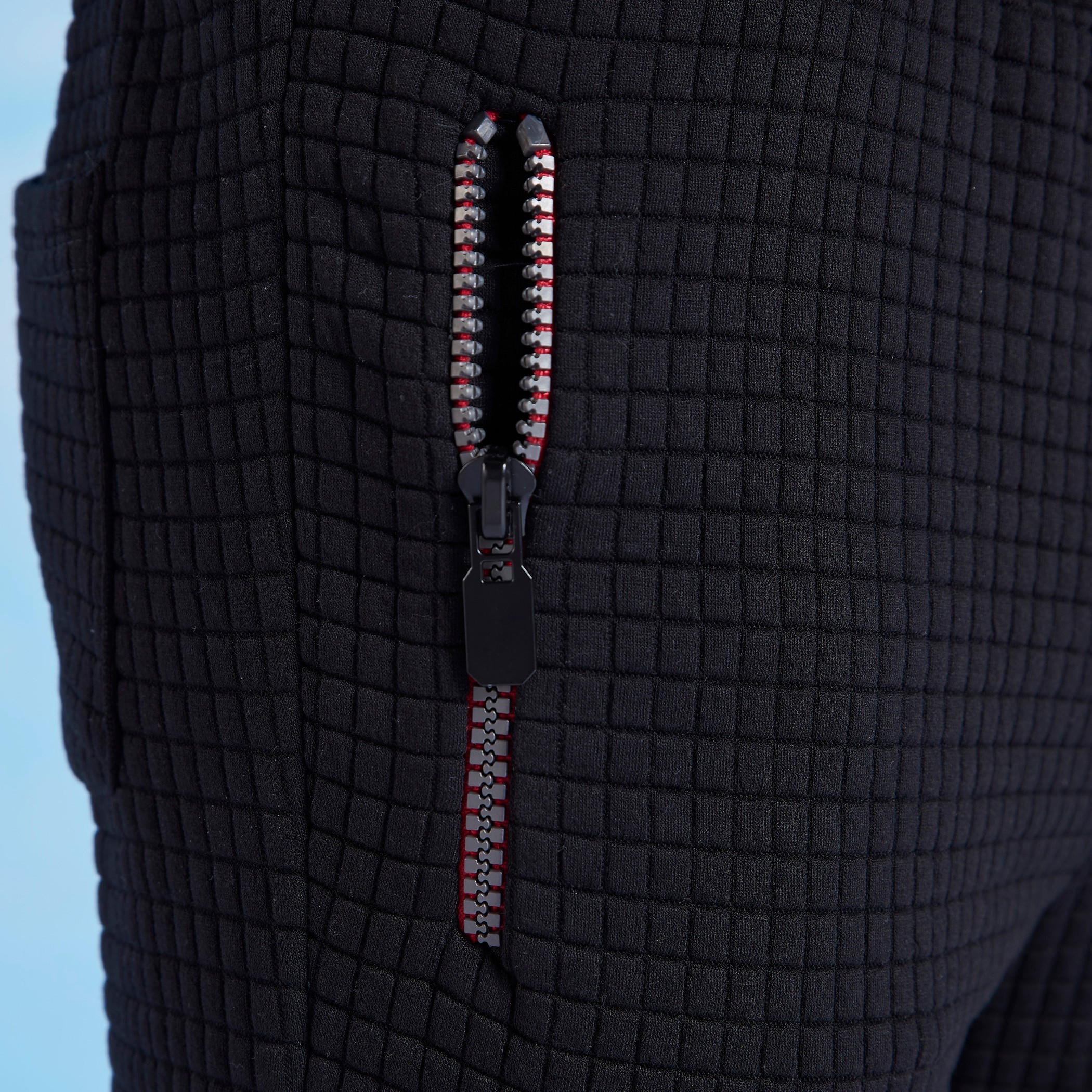 بنطلون رياضي بارز الملمس سليم بخصر مطاطي متوسط الارتفاع-men-clothing-bottoms-joggers-image-4