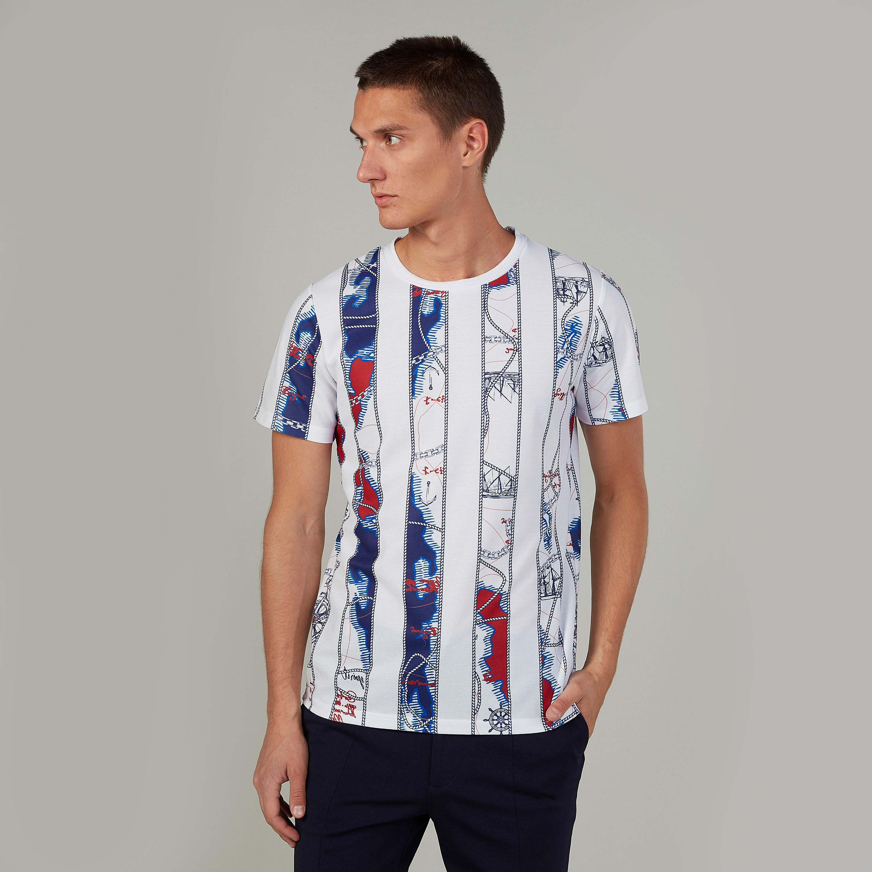 تيشيرت بطبعات وأكمام قصيرة وياقة مستديرة من آيكونيك-men-clothing-tshirtsandpolos-tshirts-image-1