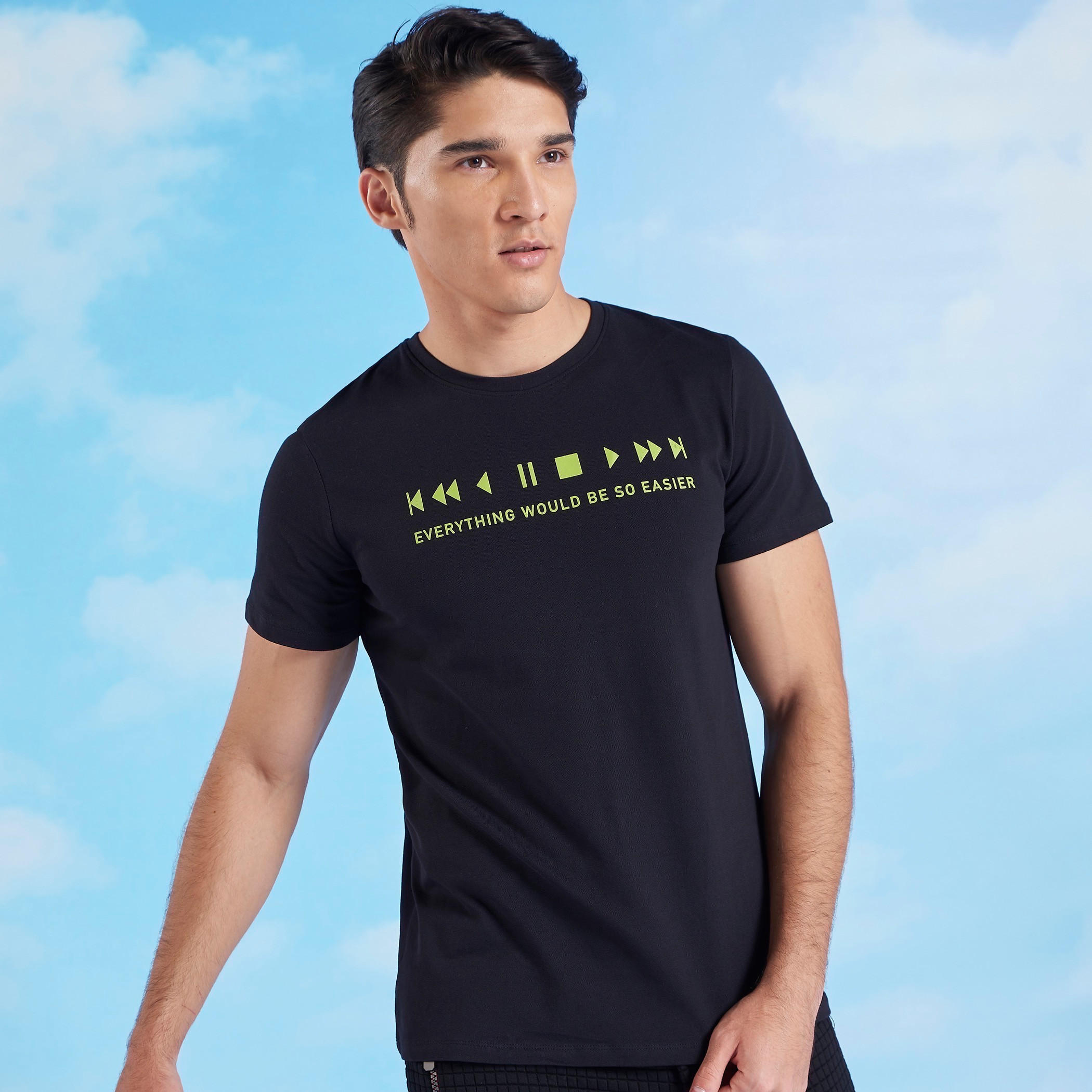 تيشيرت بطبعات وأكمام قصيرة وياقة مستديرة من آيكونيك-men-clothing-tshirtsandpolos-tshirts-image-1