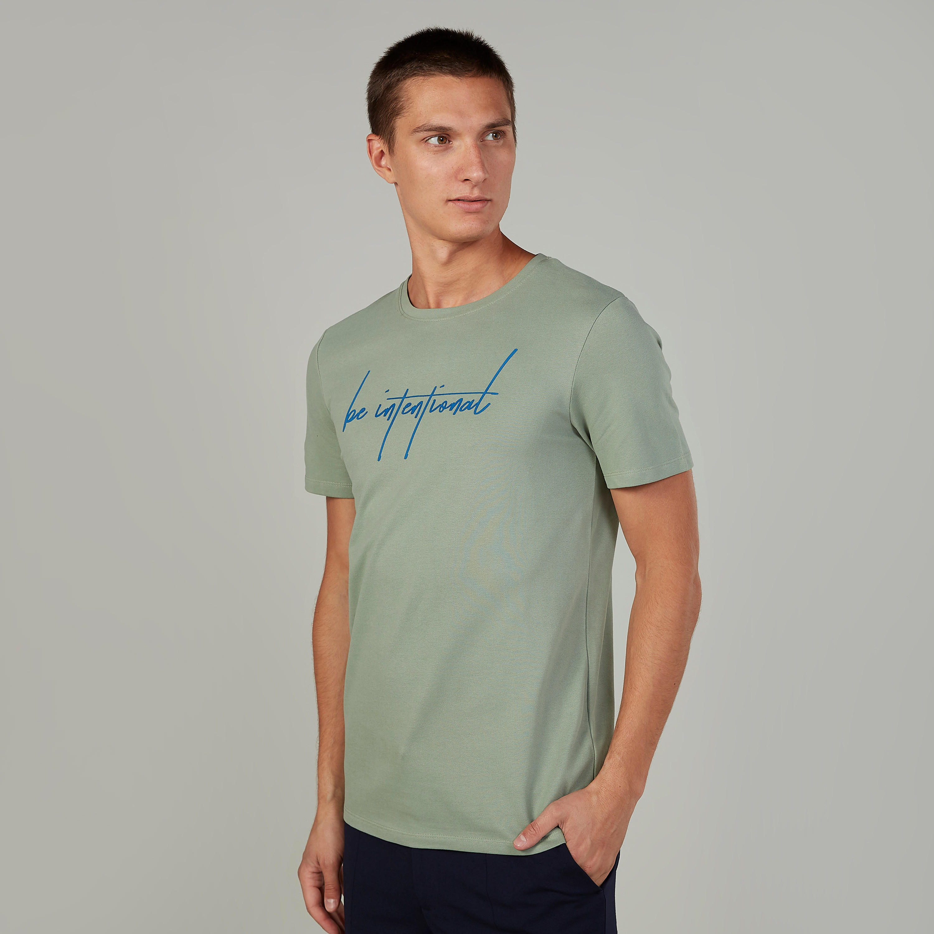 Iconic Printed T-shirt with Crew Neck and Short Sleeves-men-clothing-tshirtsandpolos-tshirts-image-1