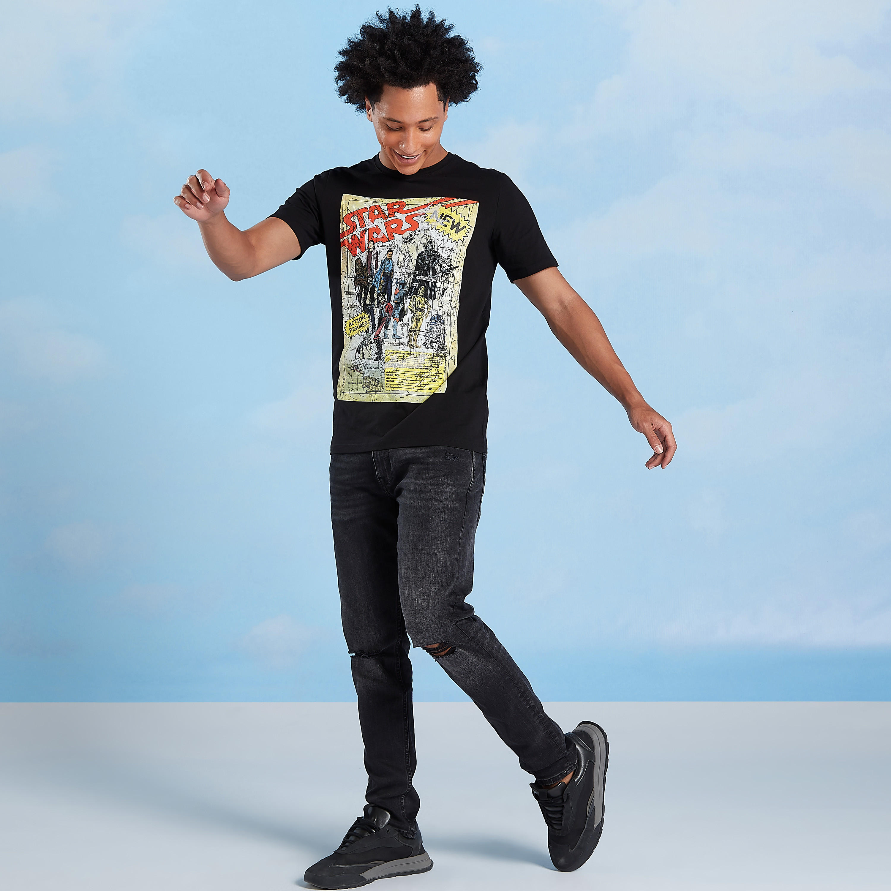 بنطلون جينز سليم ممزق بخصر متوسط الارتفاع وجيوب وحلقات للحزام من آيكونيك-men-clothing-bottoms-jeans-image-2