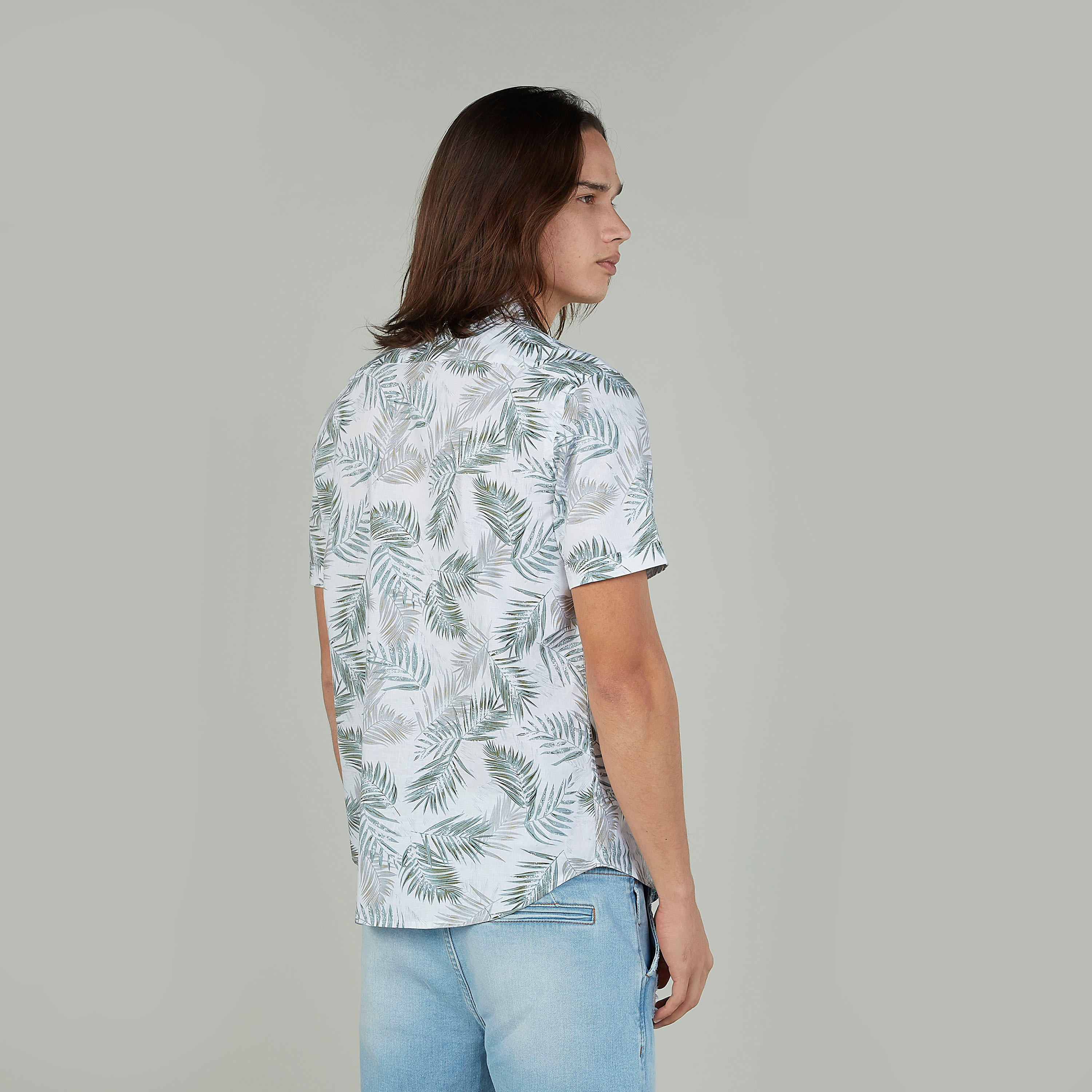 قميص سليم بياقة عاديّة وأكمام قصيرة و طبعات من آيكونيك-men-clothing-shirts-image-4