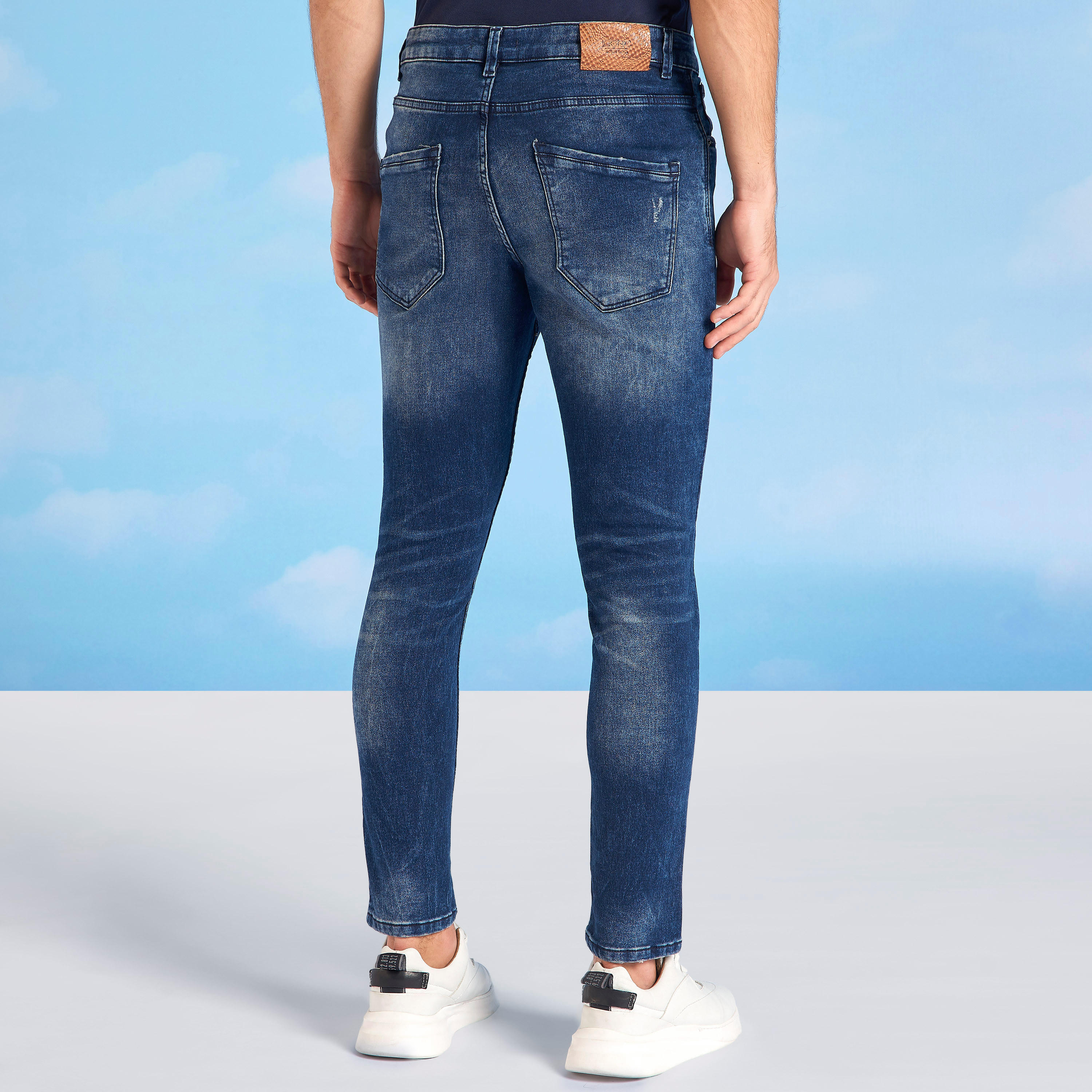 بنطلون جينز ممزّق بقصّة سليم وخصر متوسط الارتفاع وجيوب من آيكونيك-men-clothing-bottoms-jeans-image-6