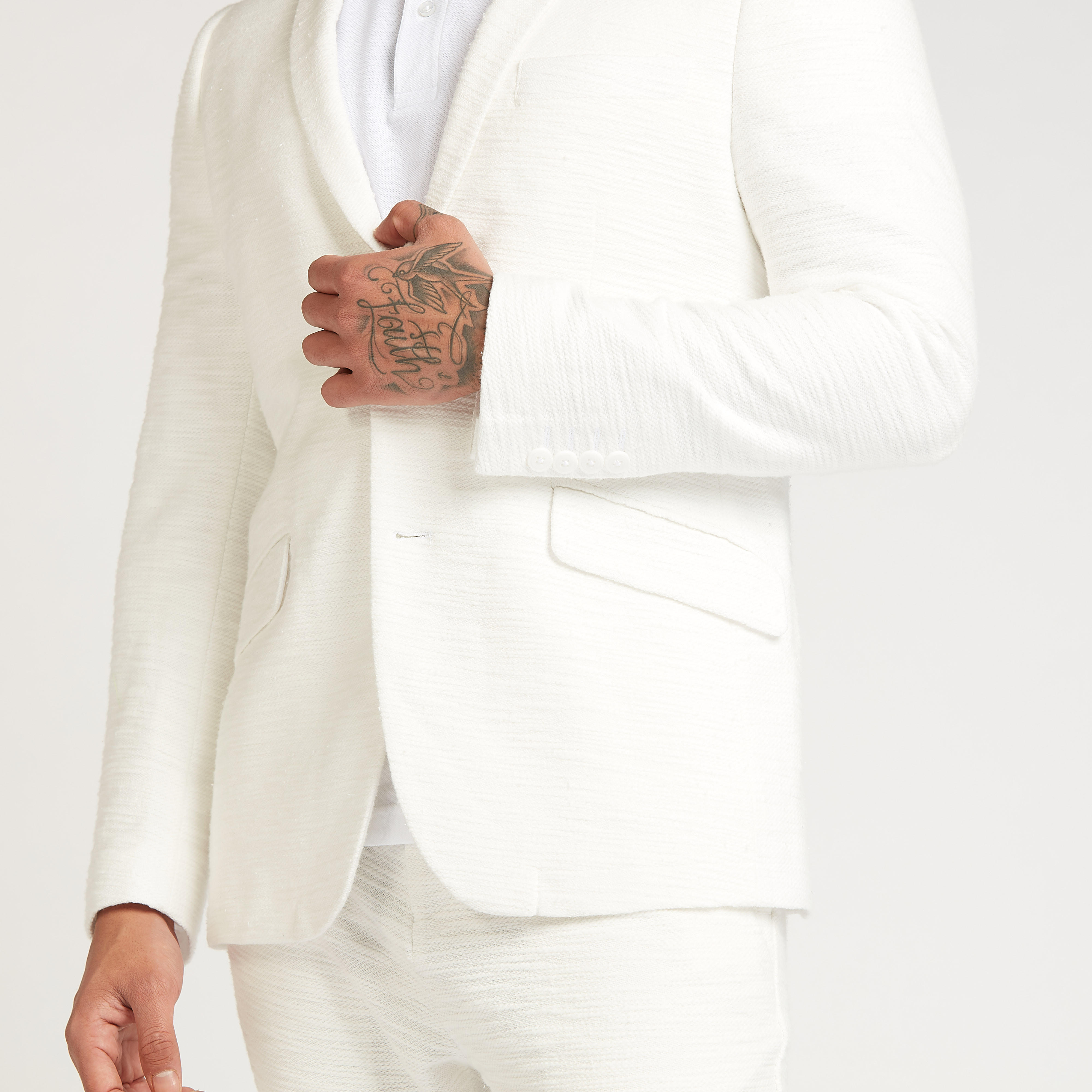 جاكيت بليزر بارز الملمس بأكمام طويلة وياقة بطيّة من آيكونيك-men-winterwear-jacketsandblazers-image-4