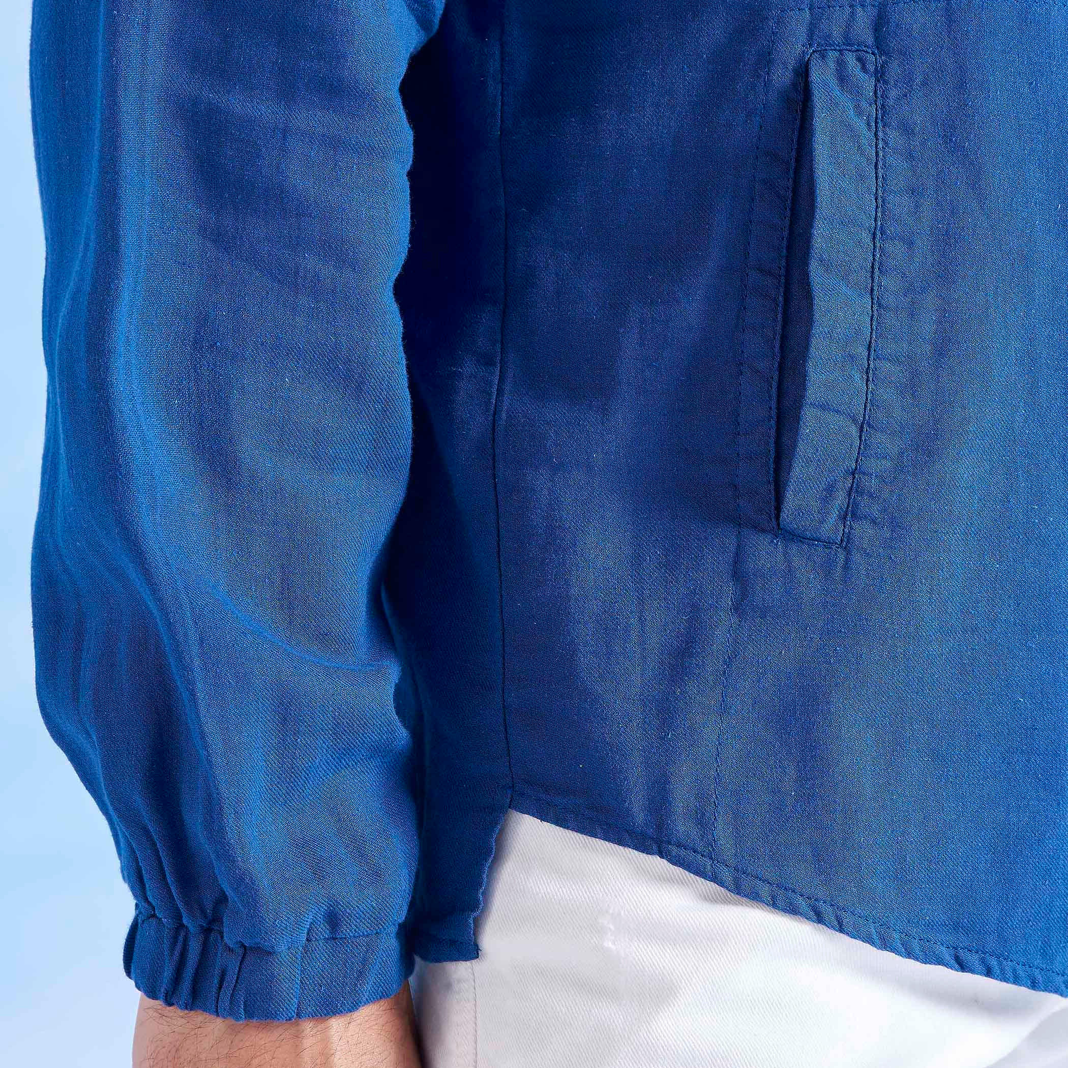 Iconic Solid Linen Hoodie with Long Sleeves and Kangaroo Pockets-men-winterwear-hoodiesandsweatshirts-image-4