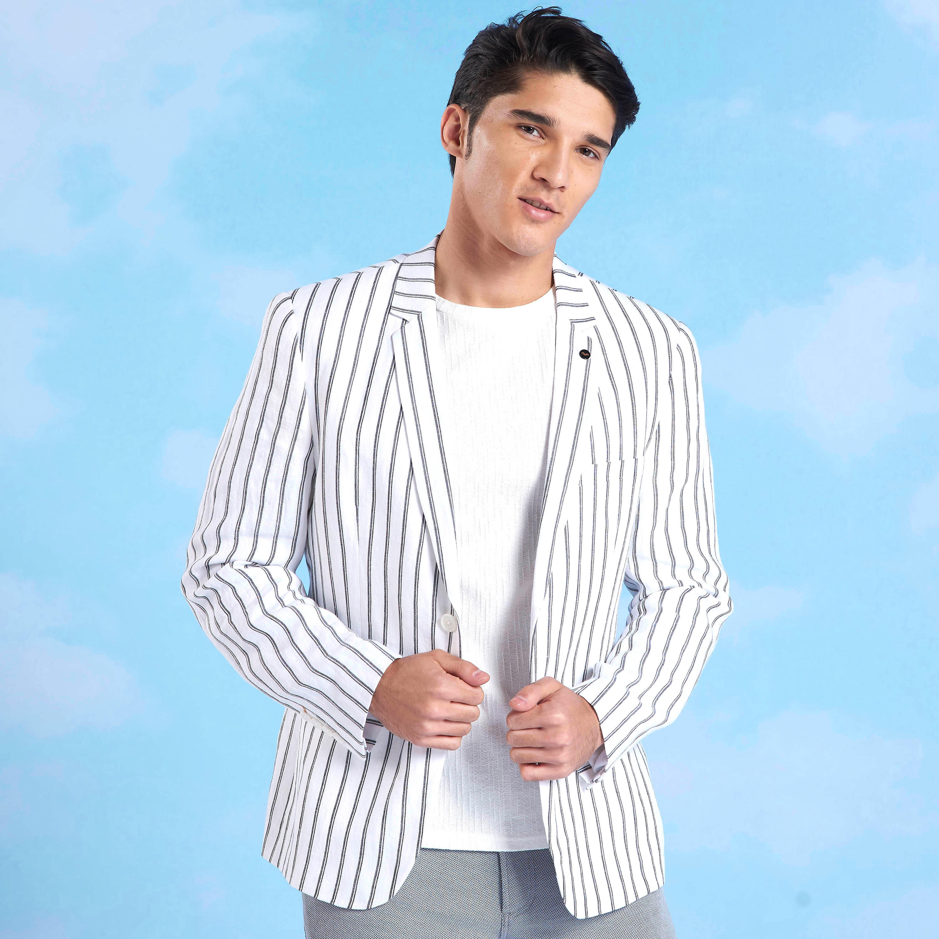 Iconic Striped Linen Blazer with Notched Lapel and Long Sleeves-men-winterwear-jacketsandblazers-image-1