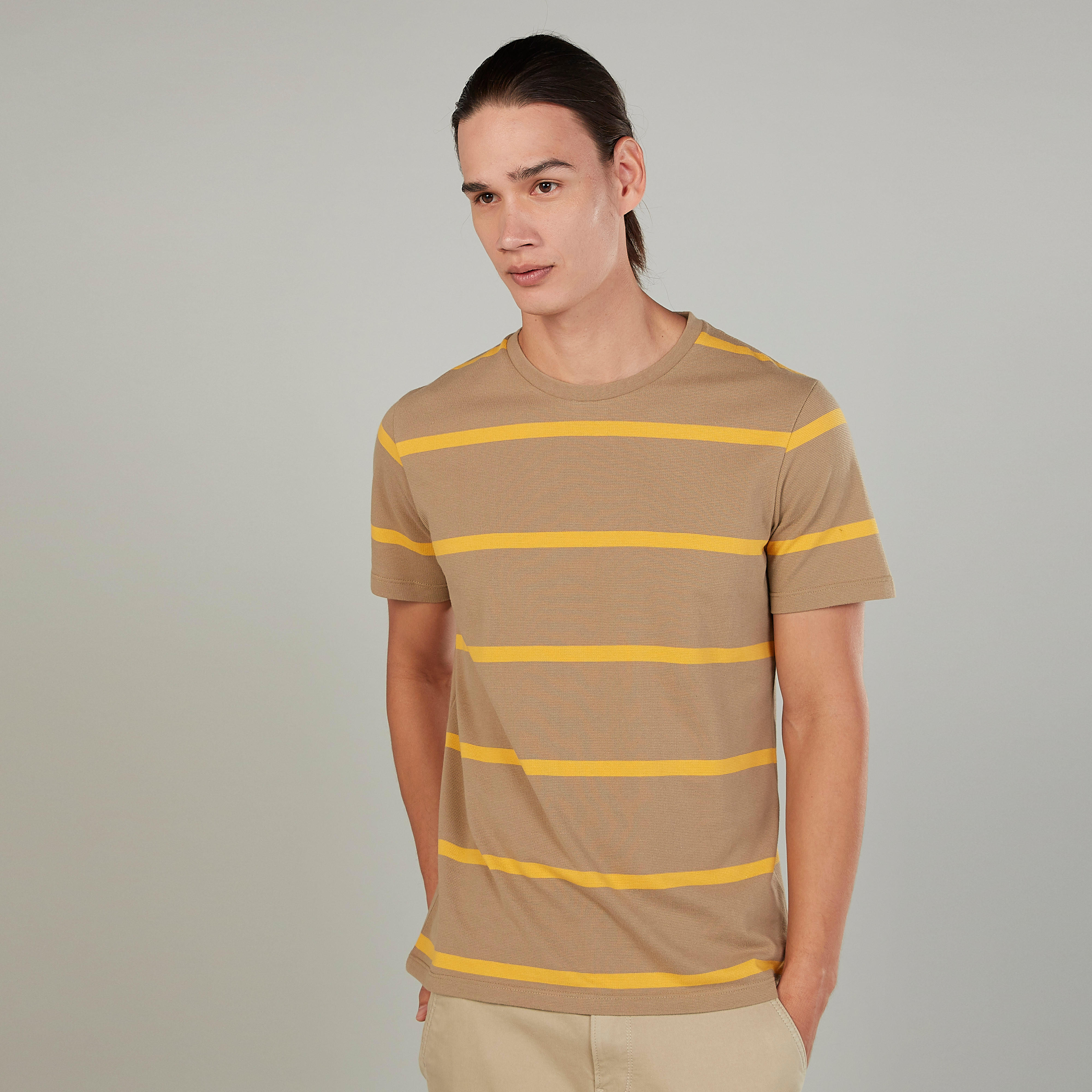 Iconic Striped T-shirt with Crew Neck and Short Sleeves-men-clothing-tshirtsandpolos-tshirts-image-1