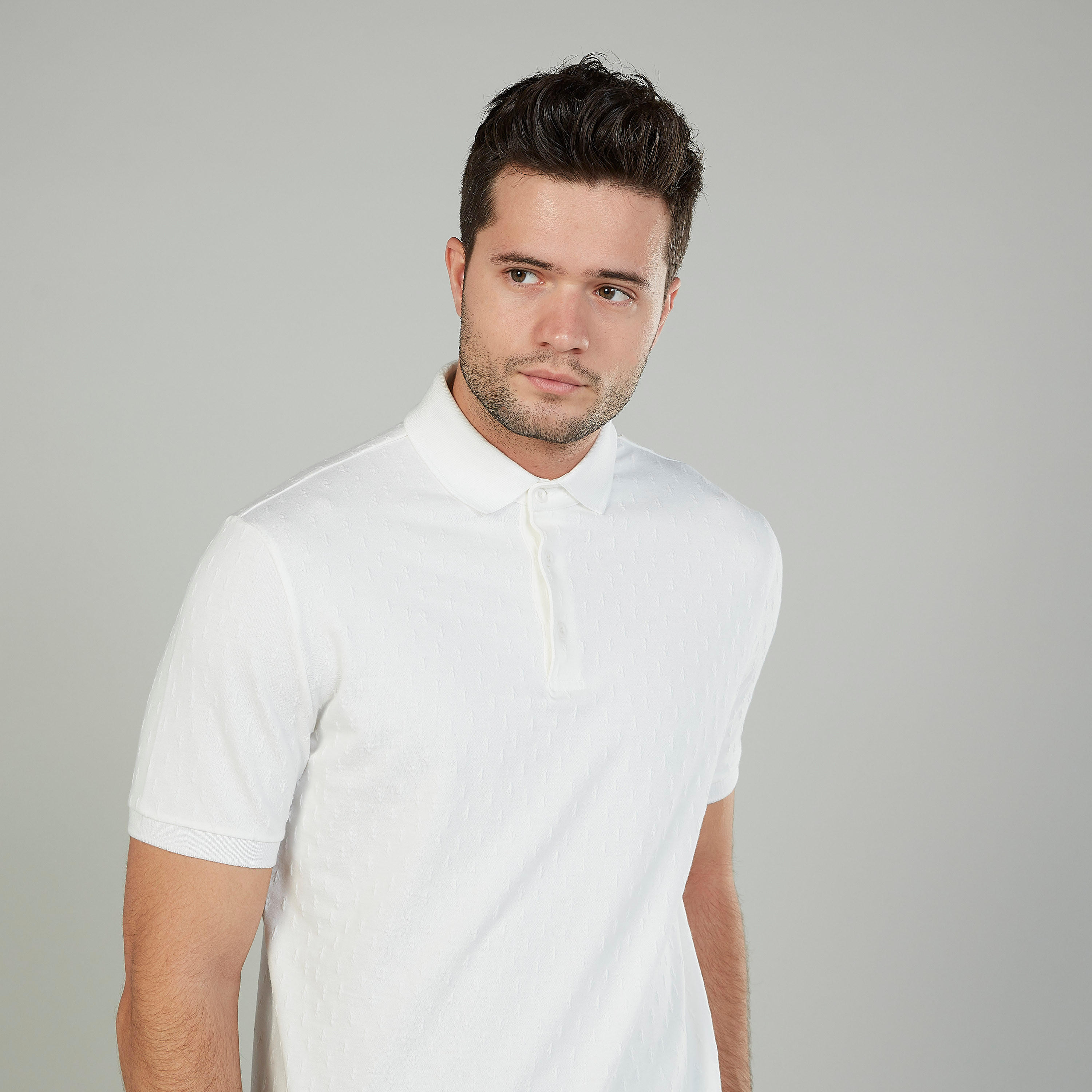 تيشيرت بولو سليم سادة بأكمام قصيرة من آيكونيك-men-clothing-tshirtsandpolos-polos-image-3