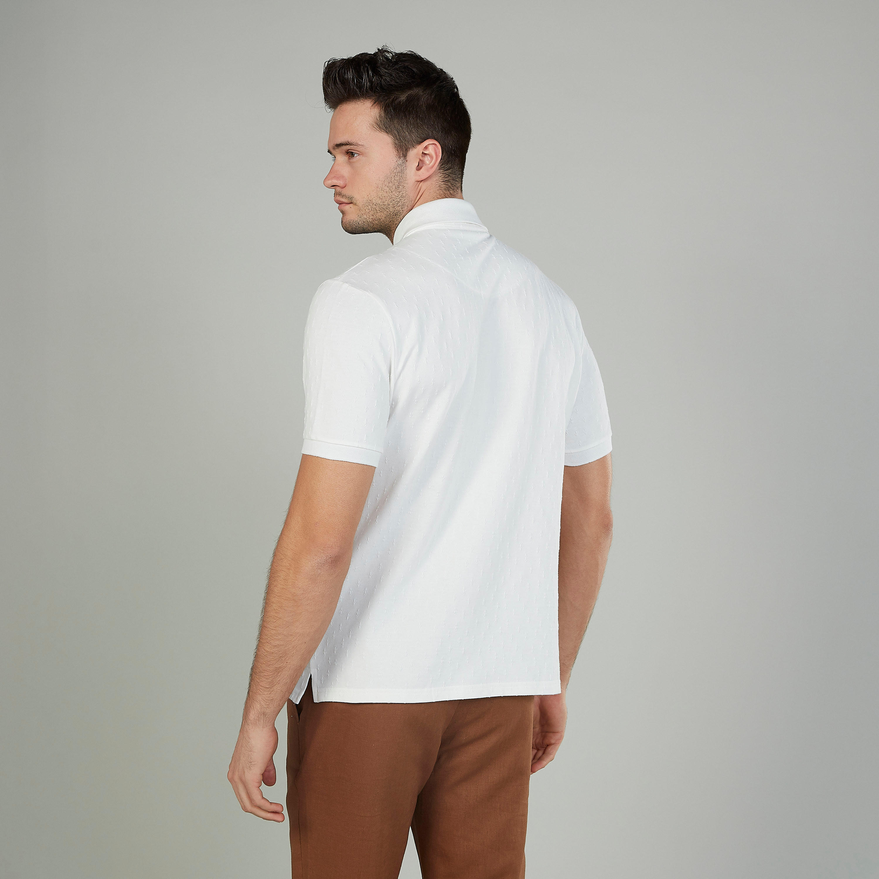 تيشيرت بولو سليم سادة بأكمام قصيرة من آيكونيك-men-clothing-tshirtsandpolos-polos-image-4
