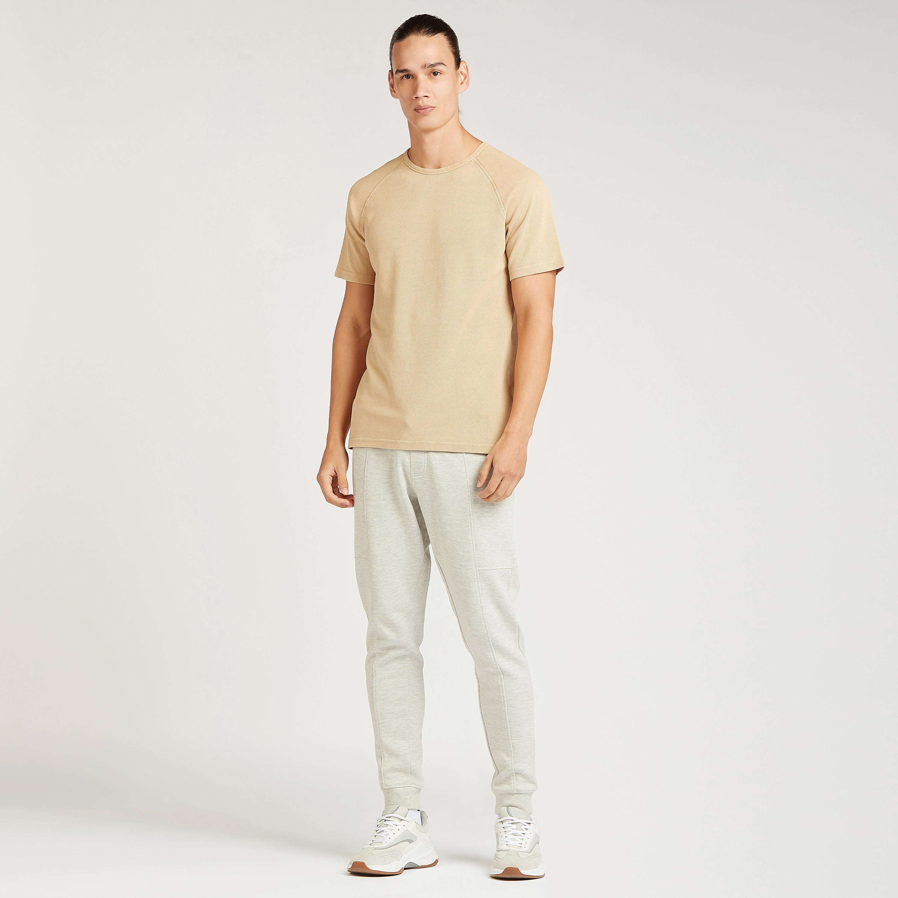 Iconic Slim Fit Solid T-shirt with Crew Neck and Raglan Sleeves-men-clothing-tshirtsandpolos-tshirts-image-2