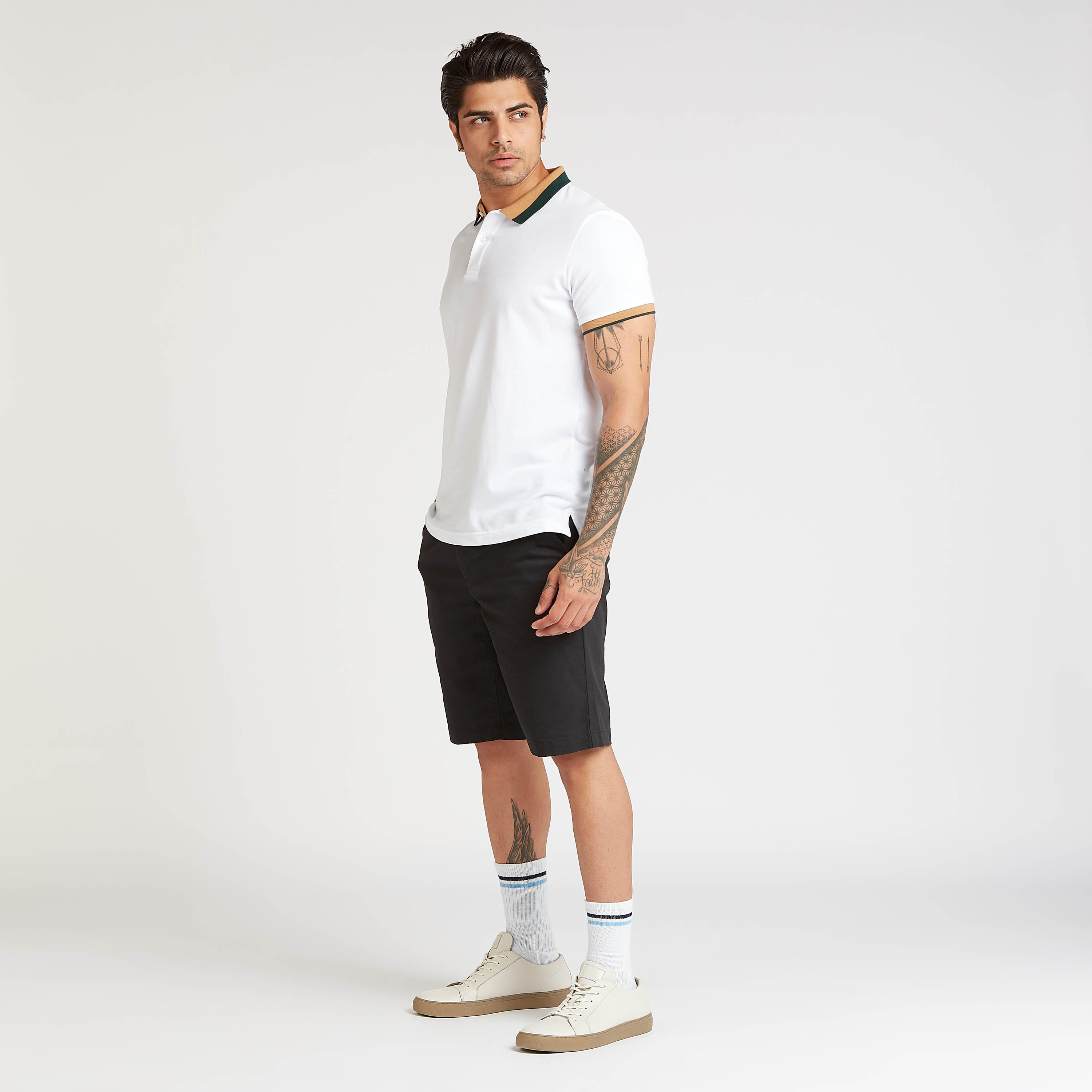 تيشيرت بولو سليم بارز الملمس بأكمام قصيرة من آيكونيك-men-clothing-tshirtsandpolos-polos-image-2