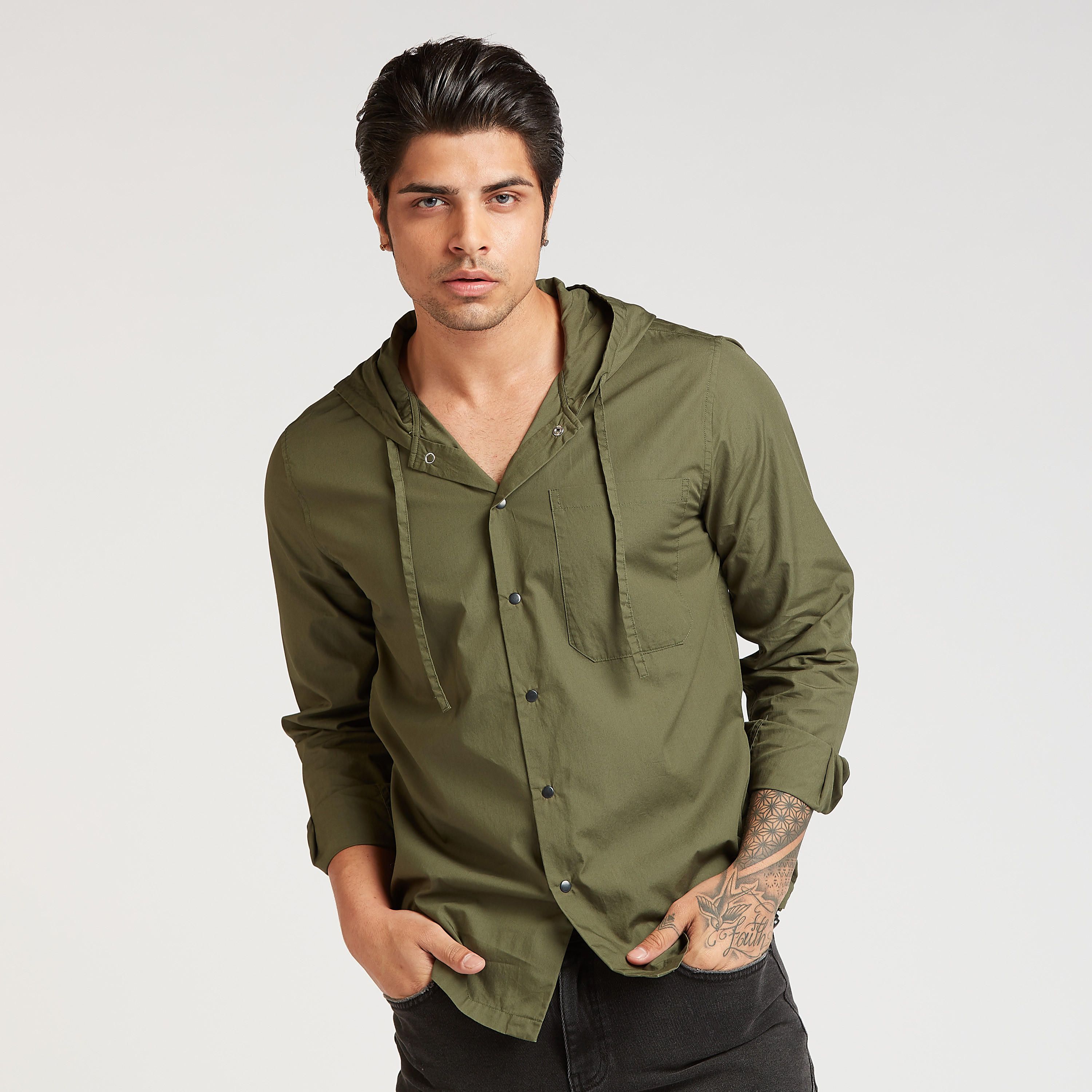 Iconic Solid Shirt with Long Sleeves and Hood-men-clothing-jacketsandblazers-jackets-image-1