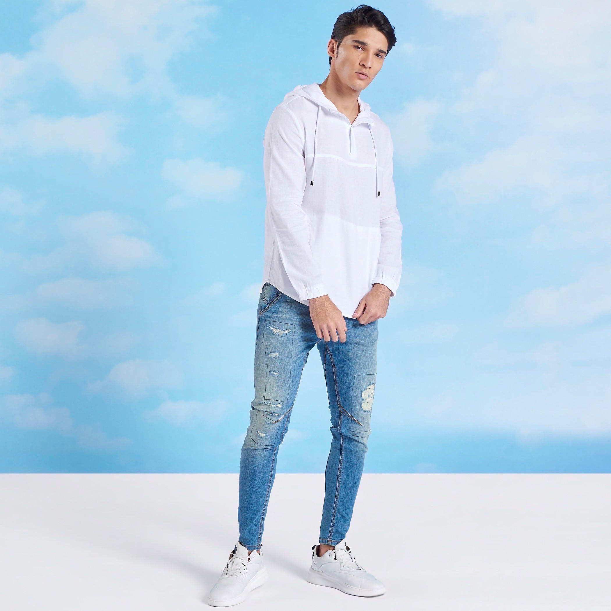 Iconic Solid Linen Hoodie with Long Sleeves and Kangaroo Pockets-men-winterwear-hoodiesandsweatshirts-image-7