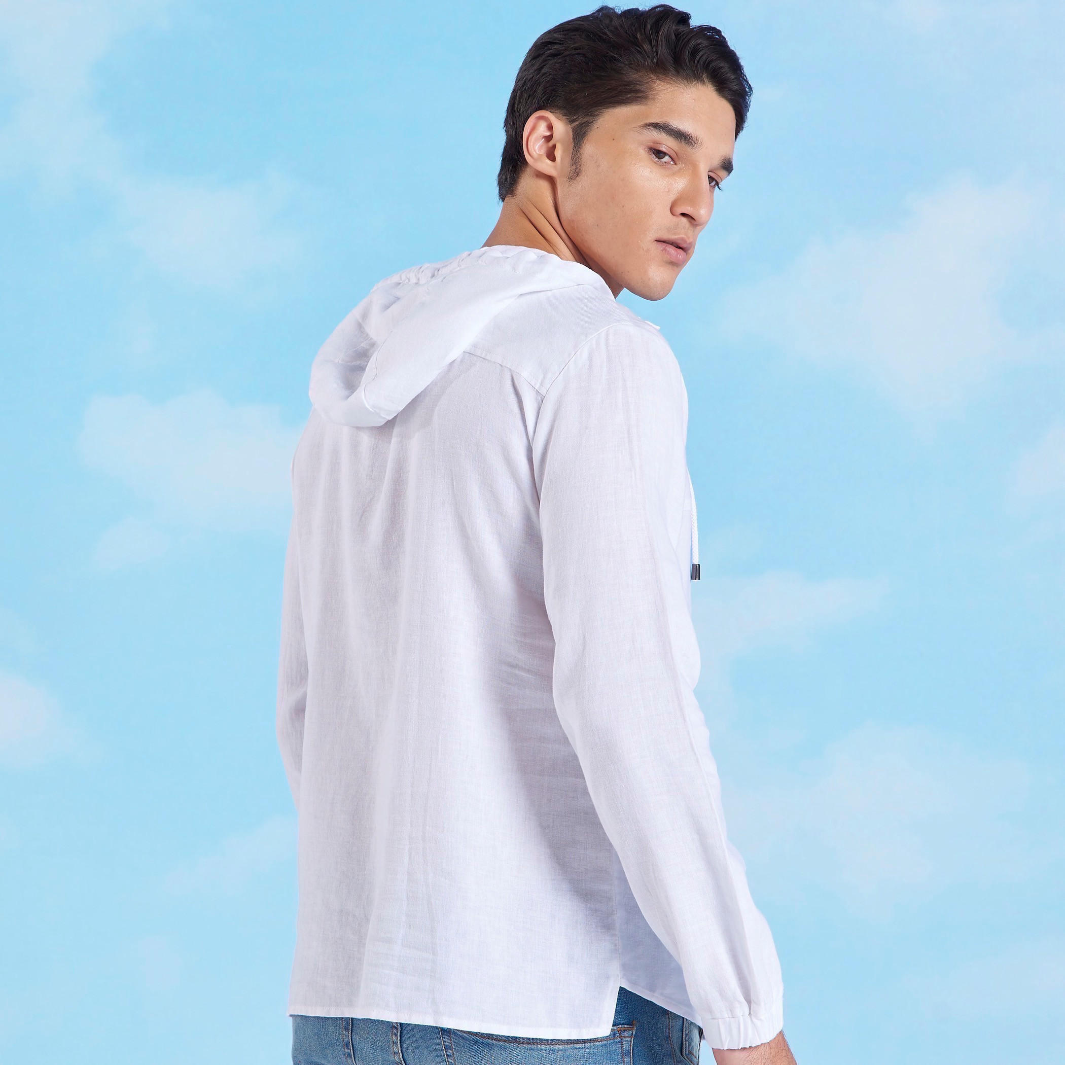 Iconic Solid Linen Hoodie with Long Sleeves and Kangaroo Pockets-men-winterwear-hoodiesandsweatshirts-image-10