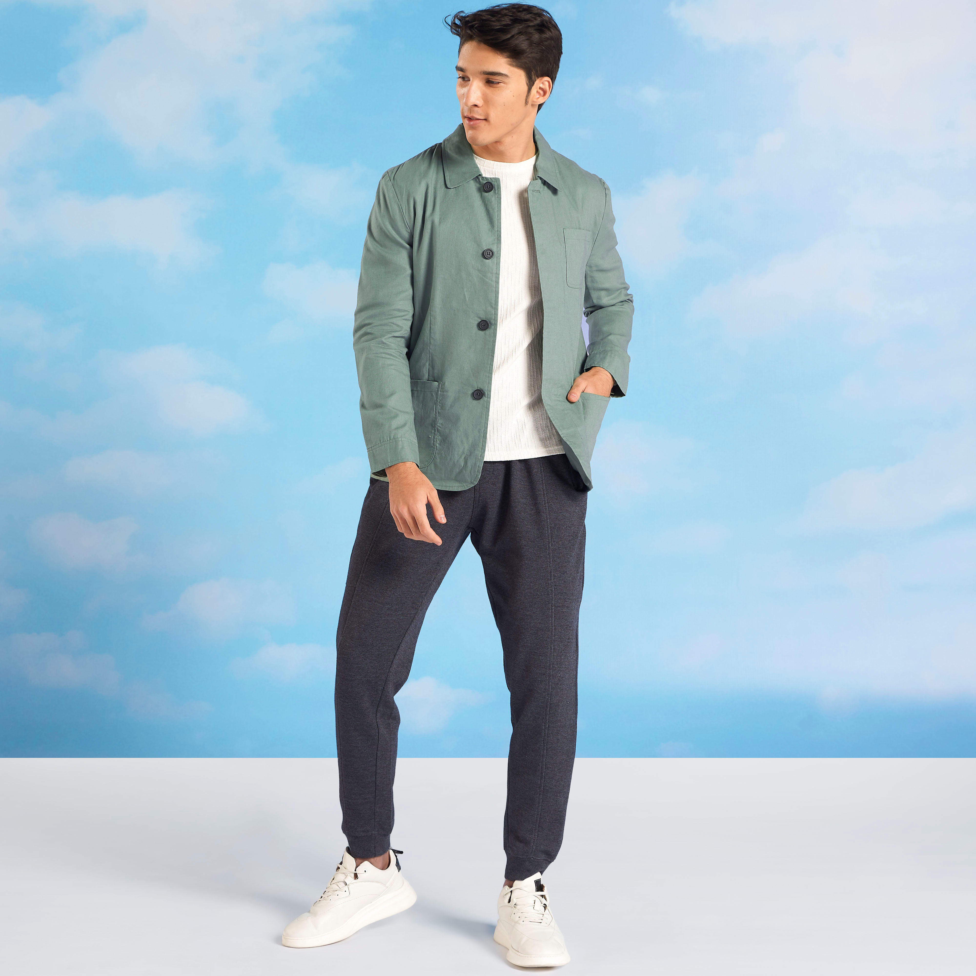 جاكيت كتّان سادة بأكمام طويلة وجيوب من آيكونيك-men-clothing-jacketsandblazers-jackets-image-2
