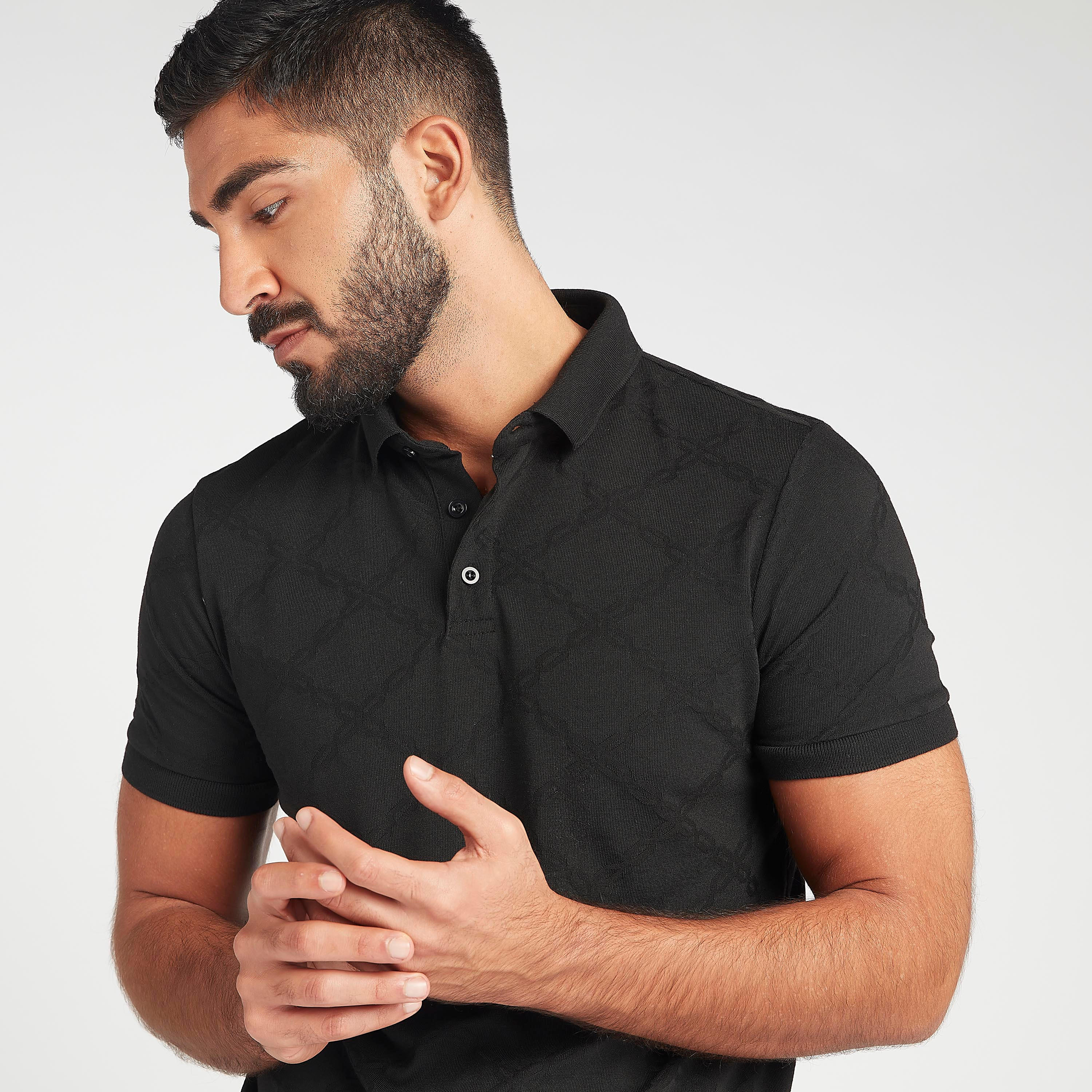 Sustainable Iconic Slim Fit Textured Polo T-shirt with Short Sleeves-men-clothing-tshirtsandpolos-polos-image-5