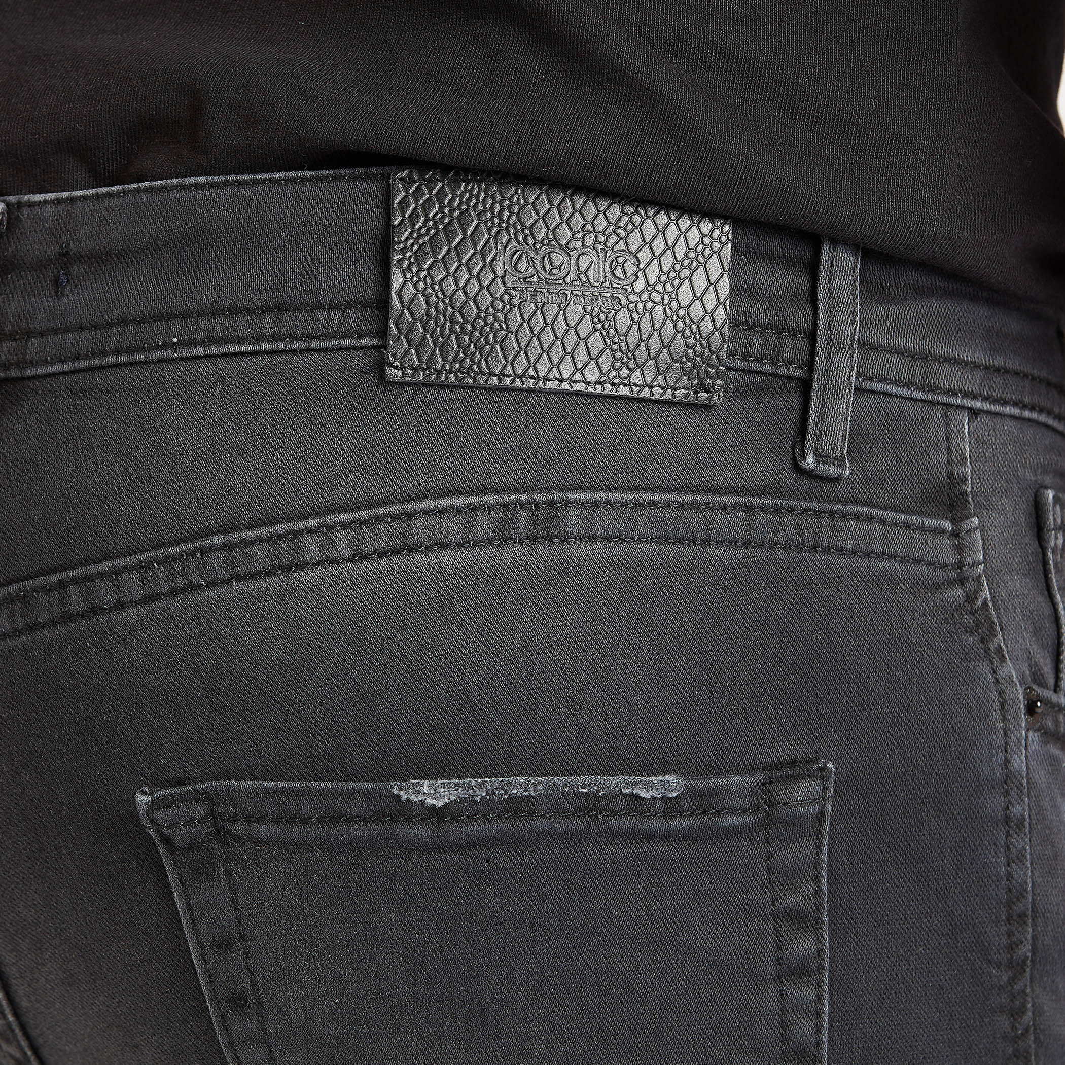 بنطلون جينز سادة سليم بخصر متوسط الارتفاع وجيوب من آيكونيك-men-clothing-bottoms-jeans-image-5
