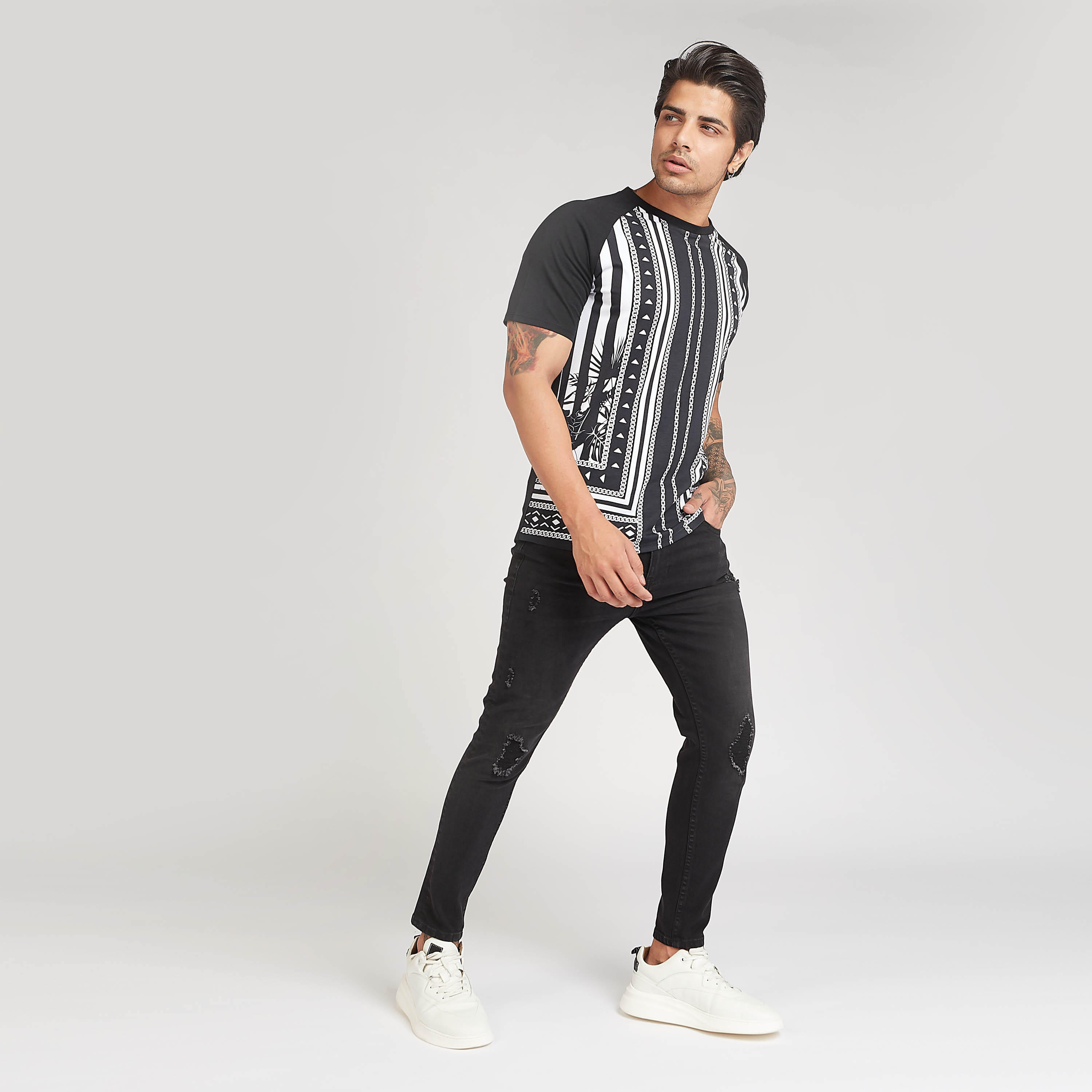 Slim Fit Printed T-shirt with Crew Neck and Short Sleeves-men-clothing-tshirtsandpolos-tshirts-image-5