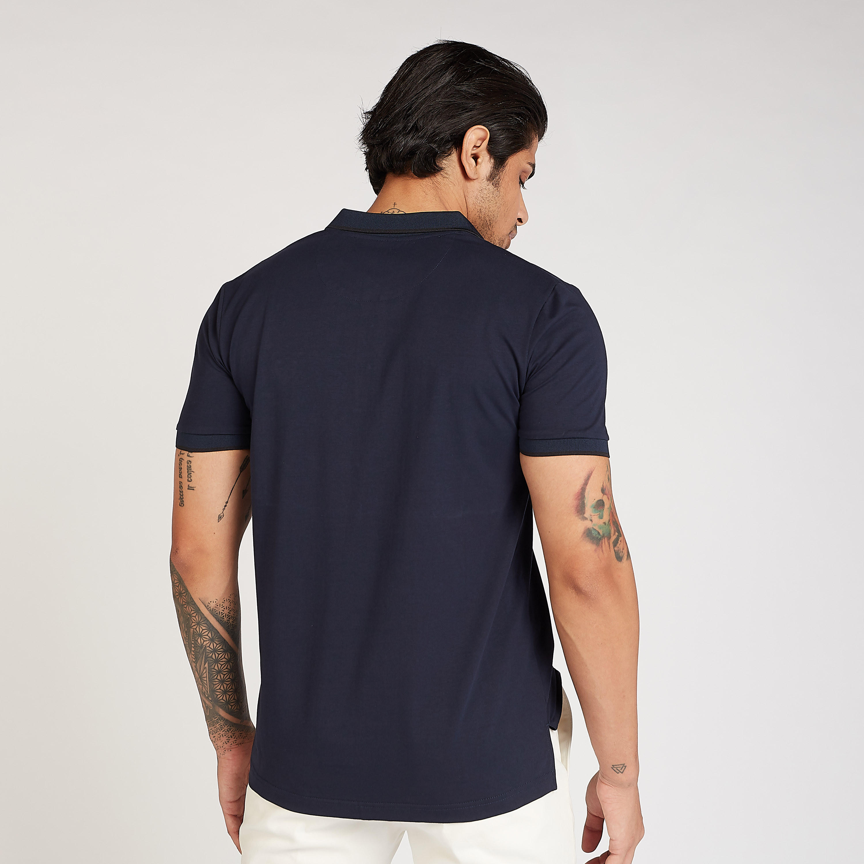 تيشيرت بولو سليم بارز الملمس بأكمام قصيرة من آيكونيك-men-clothing-tshirtsandpolos-polos-image-4