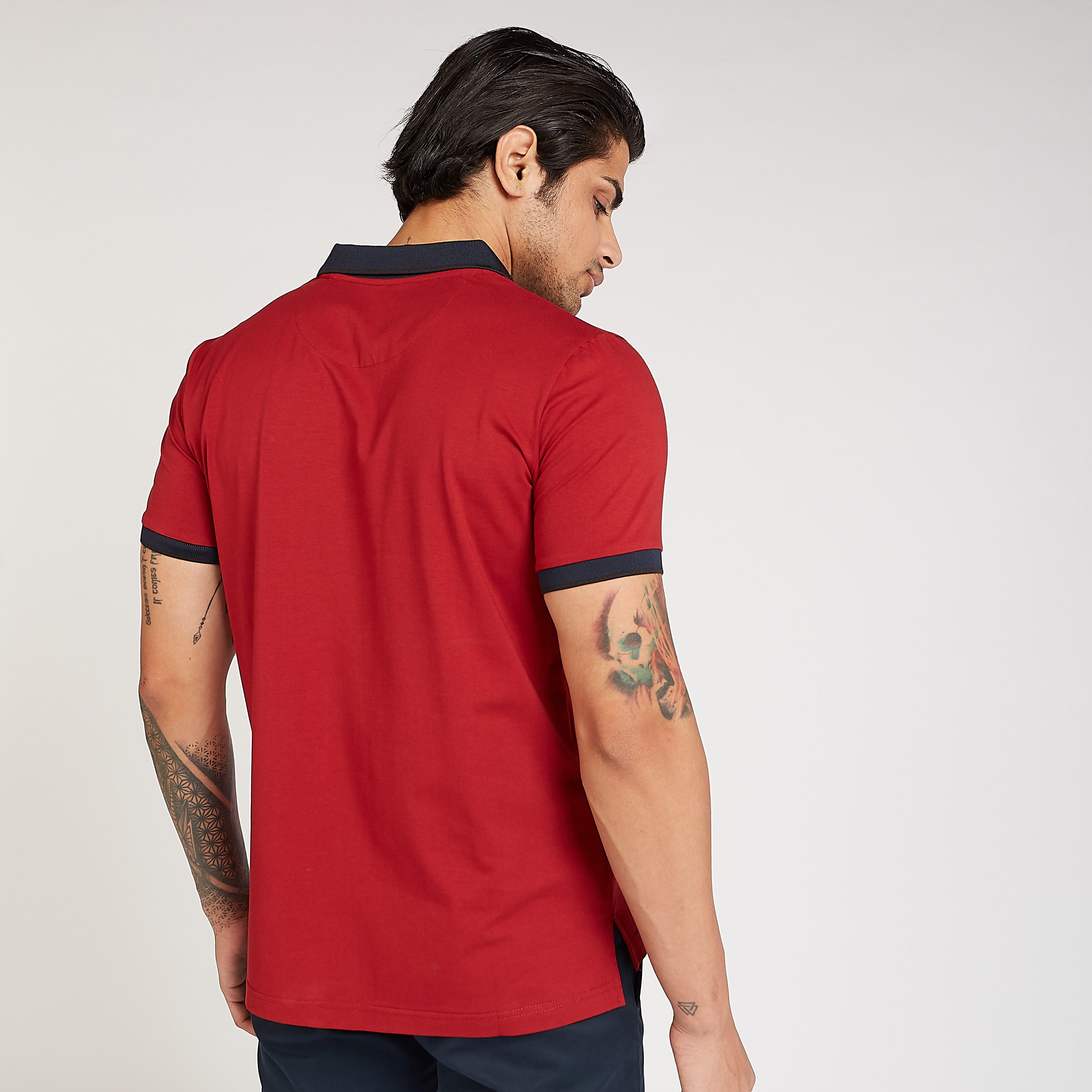 تيشيرت بولو سليم بارز الملمس بأكمام قصيرة من آيكونيك-men-clothing-tshirtsandpolos-polos-image-4