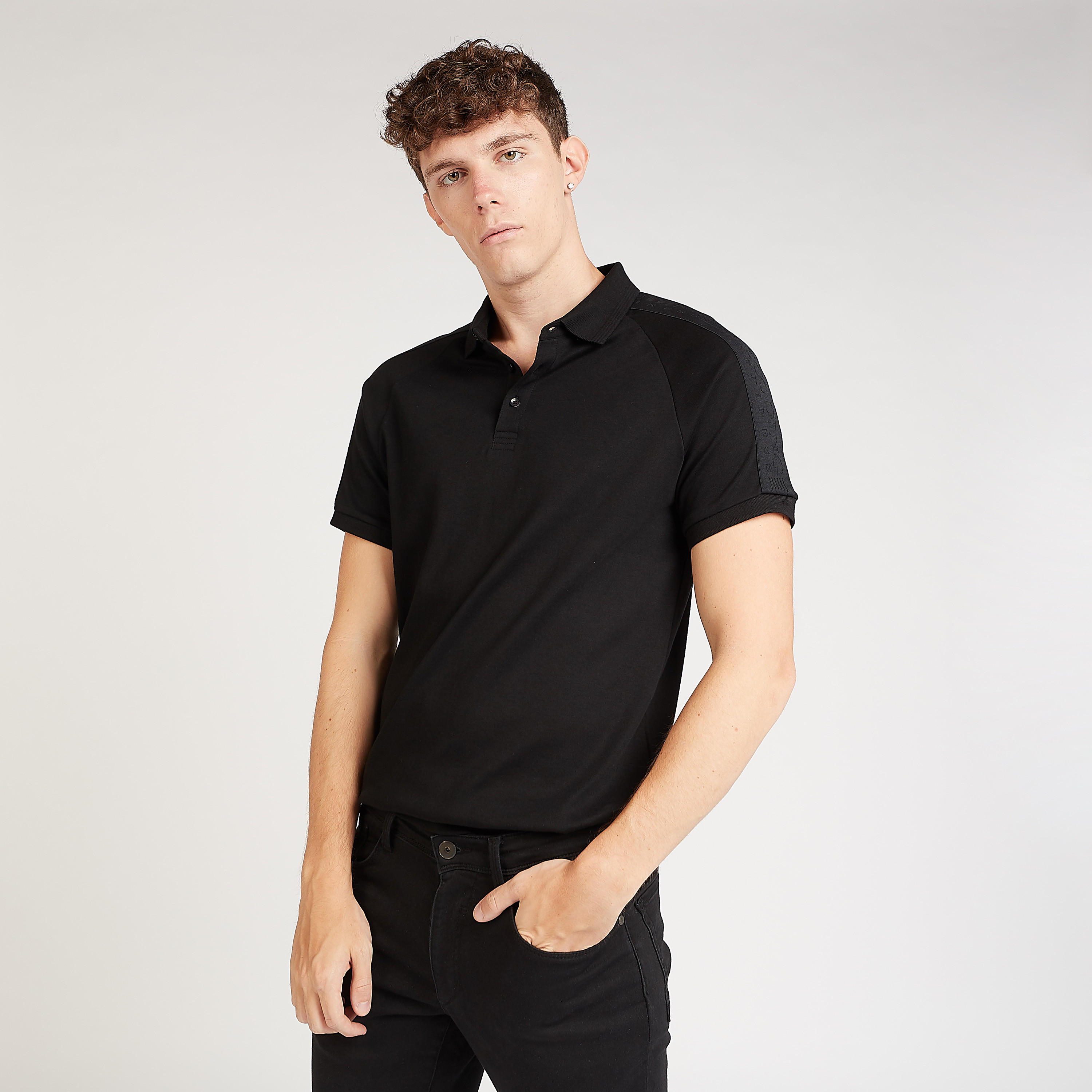 Sustainable Iconic Slim Fit Textured Polo T-shirt with Short Sleeves-men-clothing-tshirtsandpolos-polos-image-1