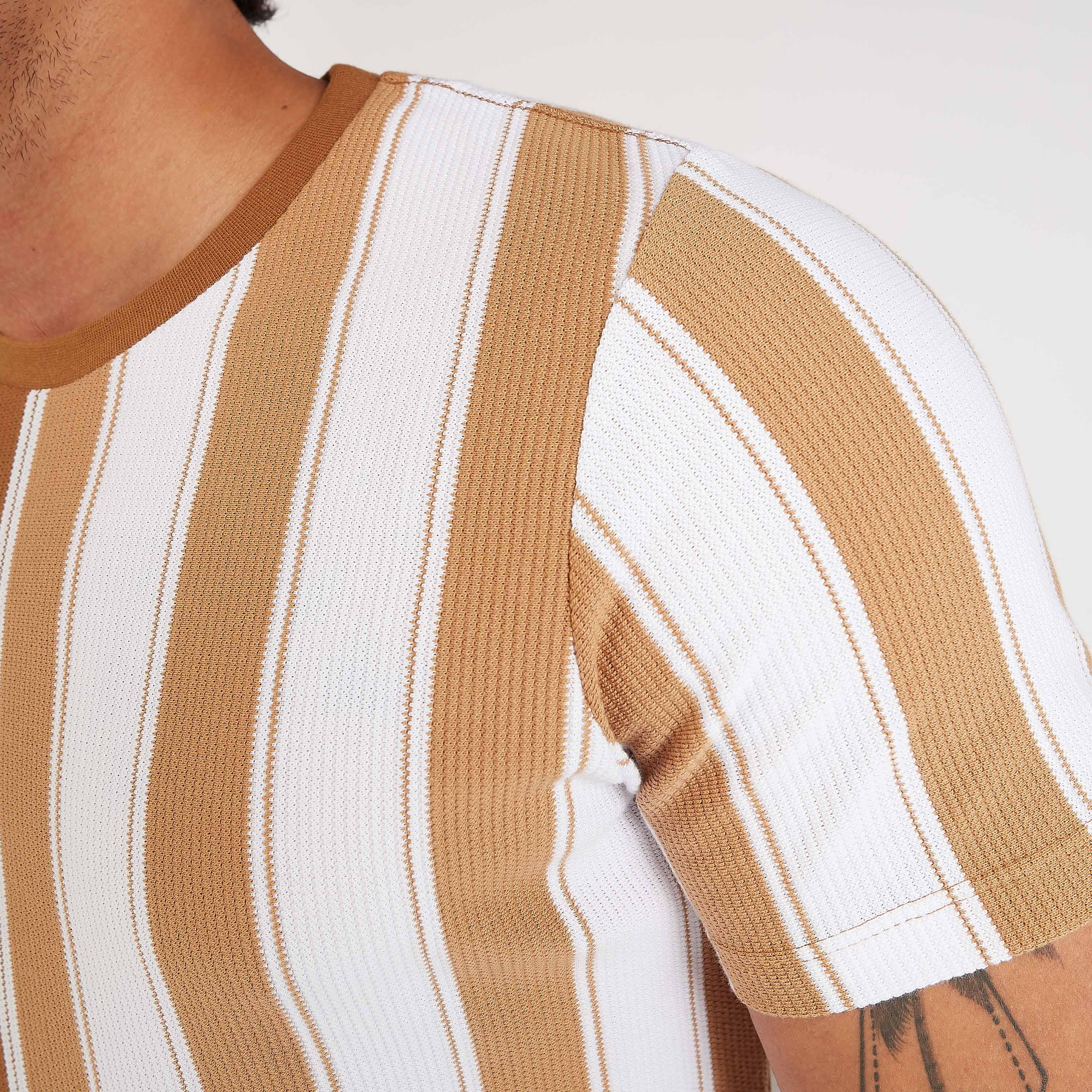 تيشيرت مستدام سليم مخطط بأكمام قصيرة من آيكونيك-men-clothing-tshirtsandpolos-tshirts-image-5