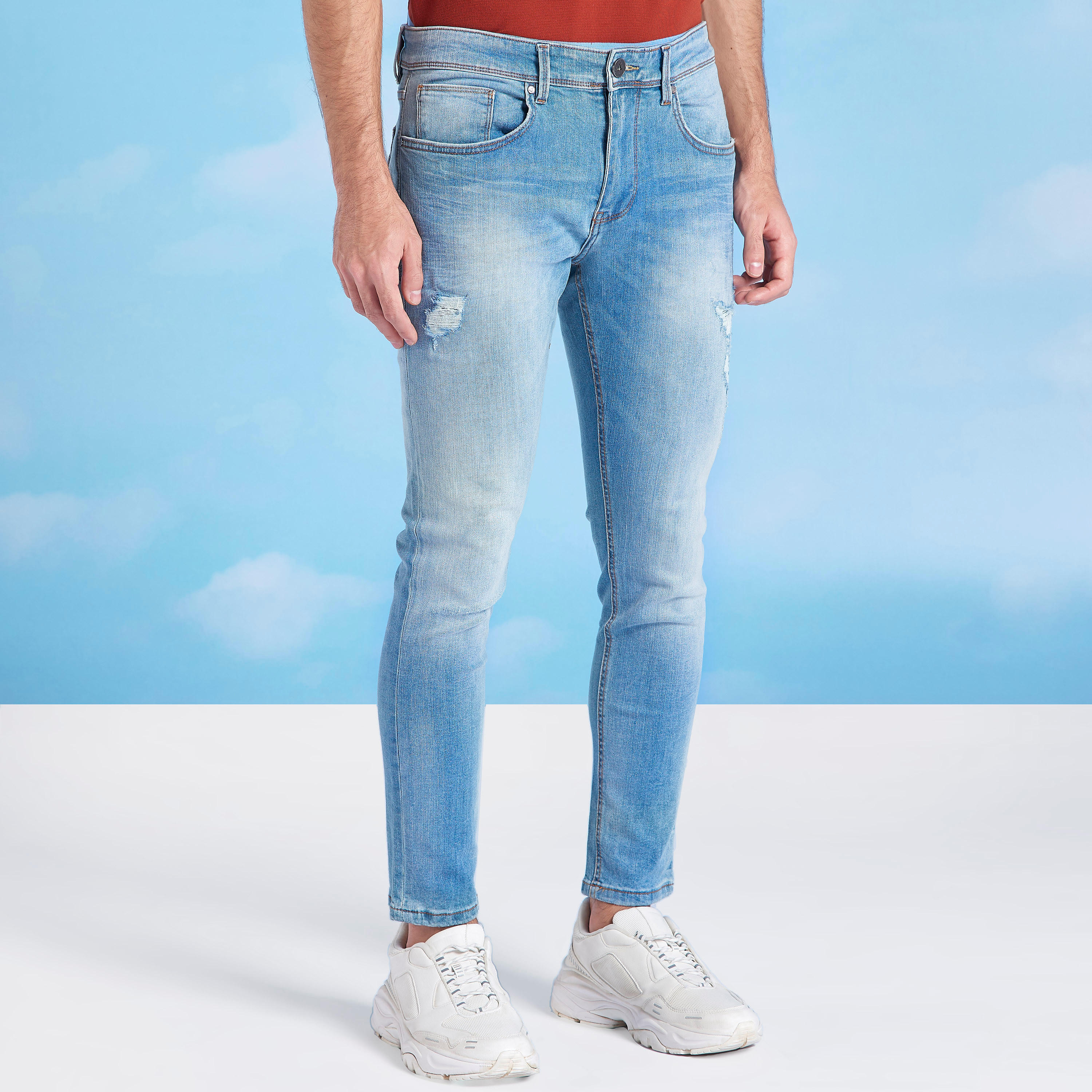 بنطال جينز مضلّع بزر إغلاق من آيكونيك-men-clothing-bottoms-jeans-image-6