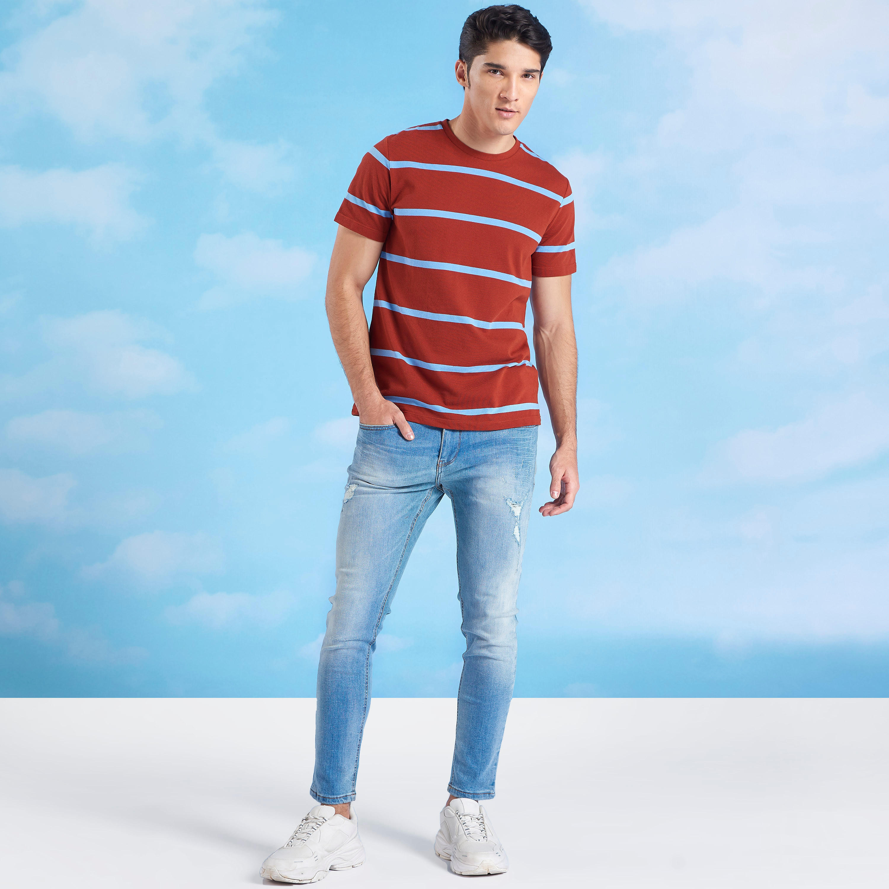 بنطال جينز مضلّع بزر إغلاق من آيكونيك-men-clothing-bottoms-jeans-image-5