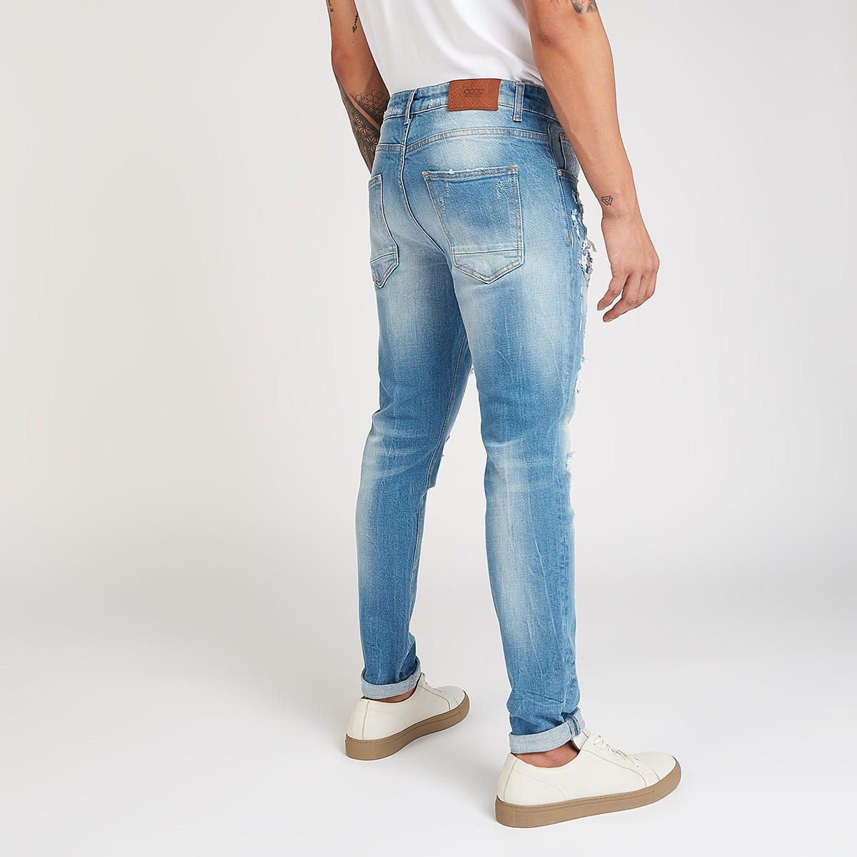 بنطلون جينز ممزق طويل سليم بخصر متوسط الارتفاع وجيوب من آيكونيك-men-clothing-bottoms-jeans-image-3