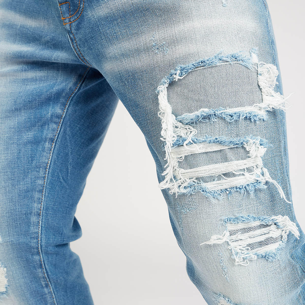 بنطلون جينز ممزق طويل سليم بخصر متوسط الارتفاع وجيوب من آيكونيك-men-clothing-bottoms-jeans-image-4