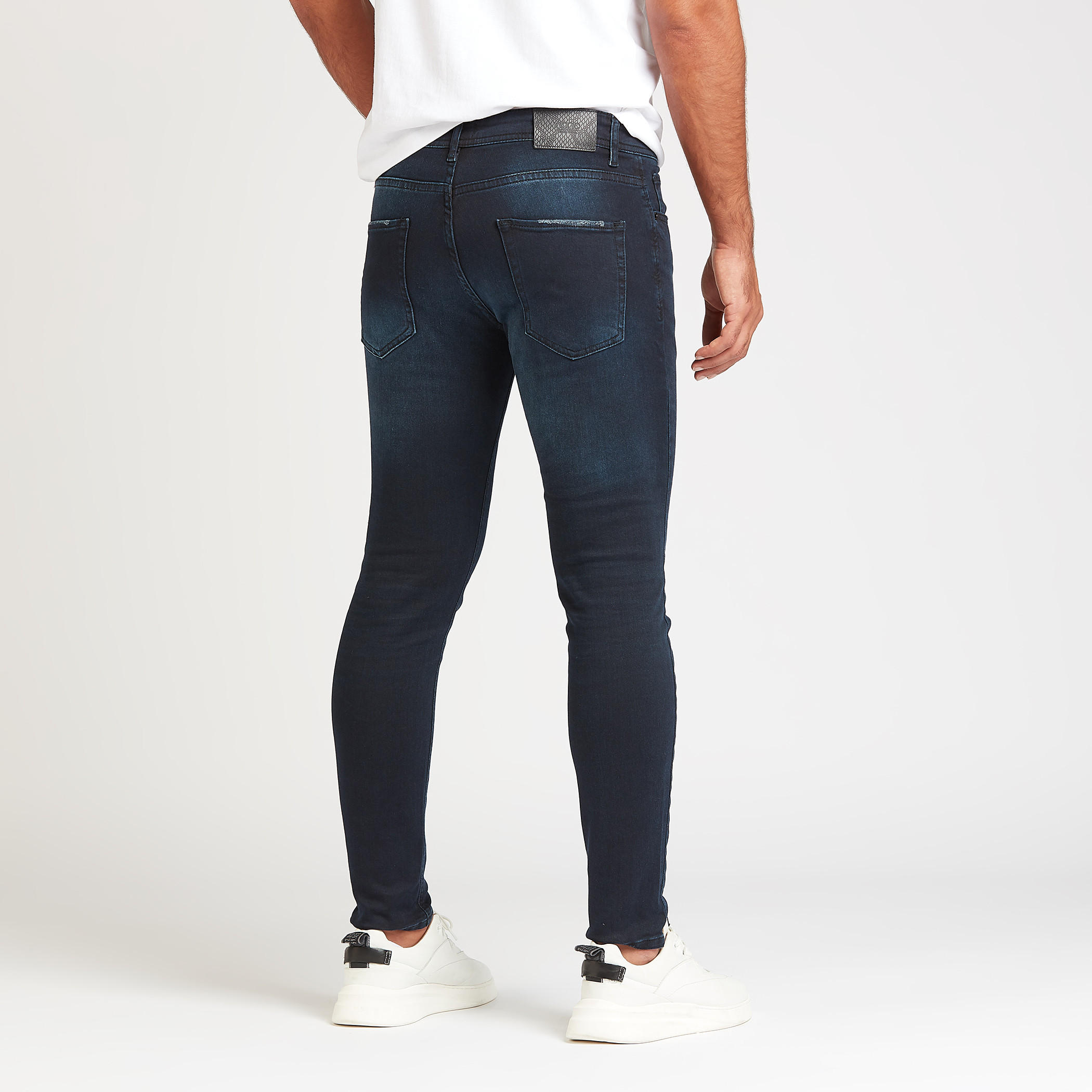 بنطلون جينز سادة سليم بخصر متوسط الارتفاع وجيوب من آيكونيك-men-clothing-bottoms-jeans-image-4