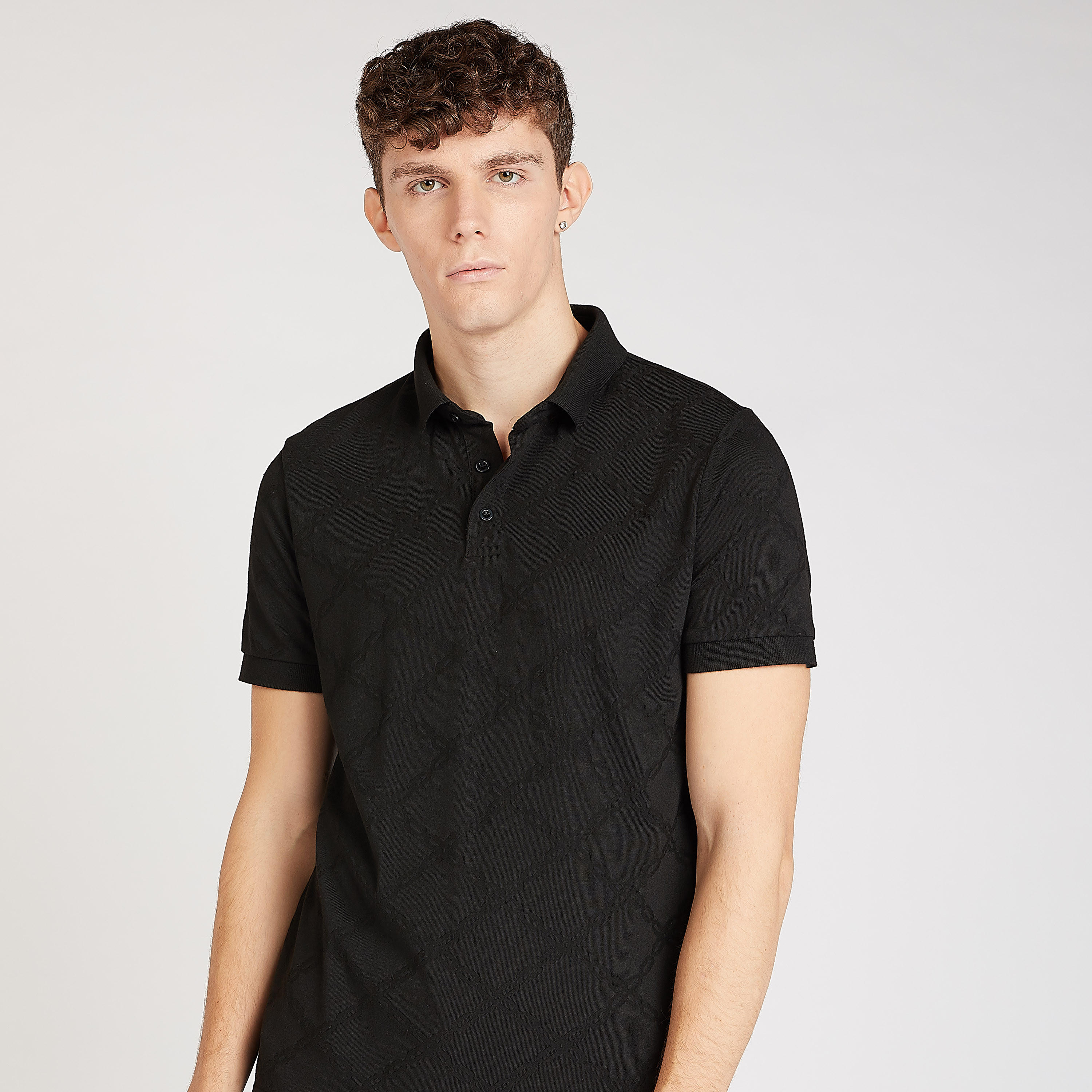 Sustainable Iconic Slim Fit Textured Polo T-shirt with Short Sleeves-men-clothing-tshirtsandpolos-polos-image-8
