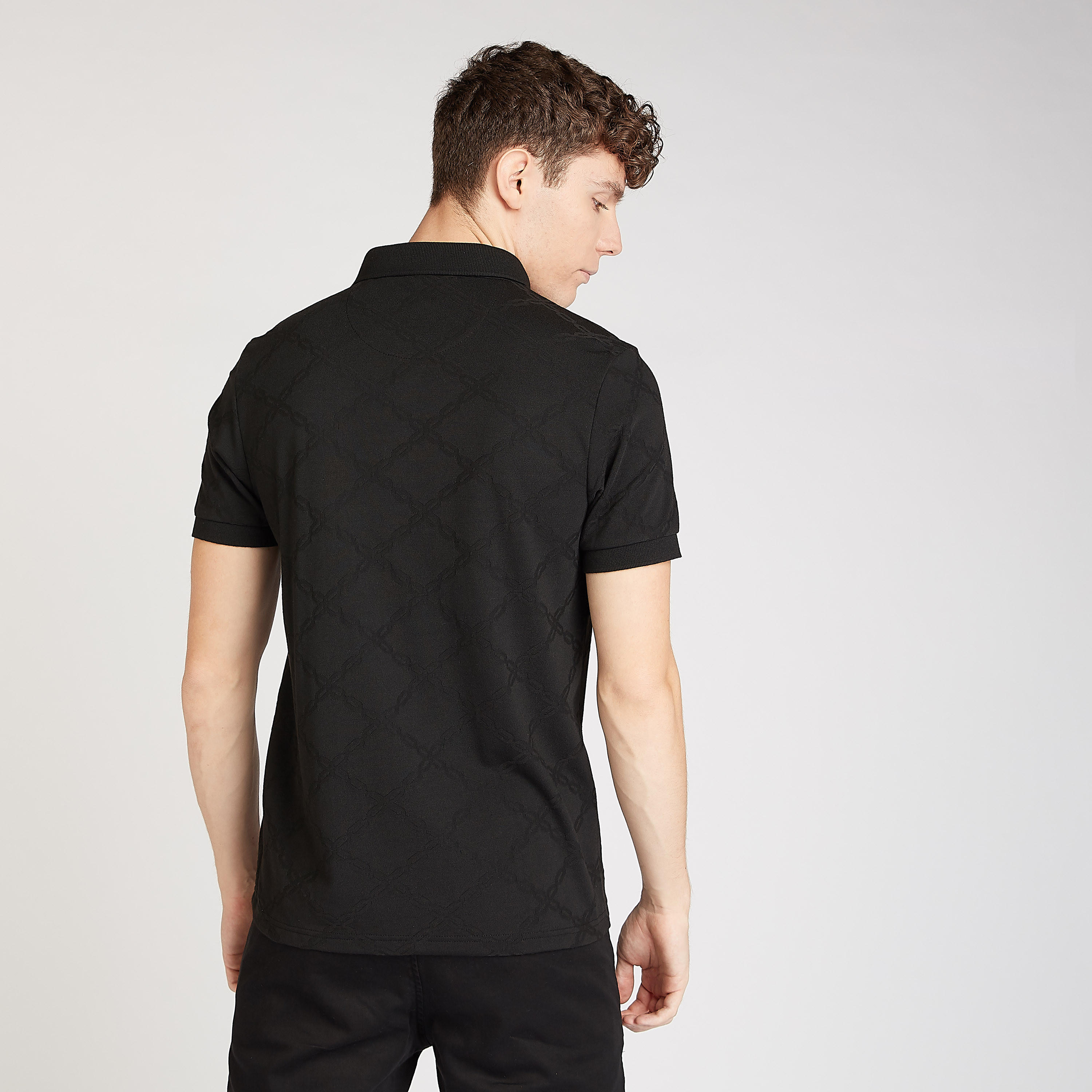 Sustainable Iconic Slim Fit Textured Polo T-shirt with Short Sleeves-men-clothing-tshirtsandpolos-polos-image-9