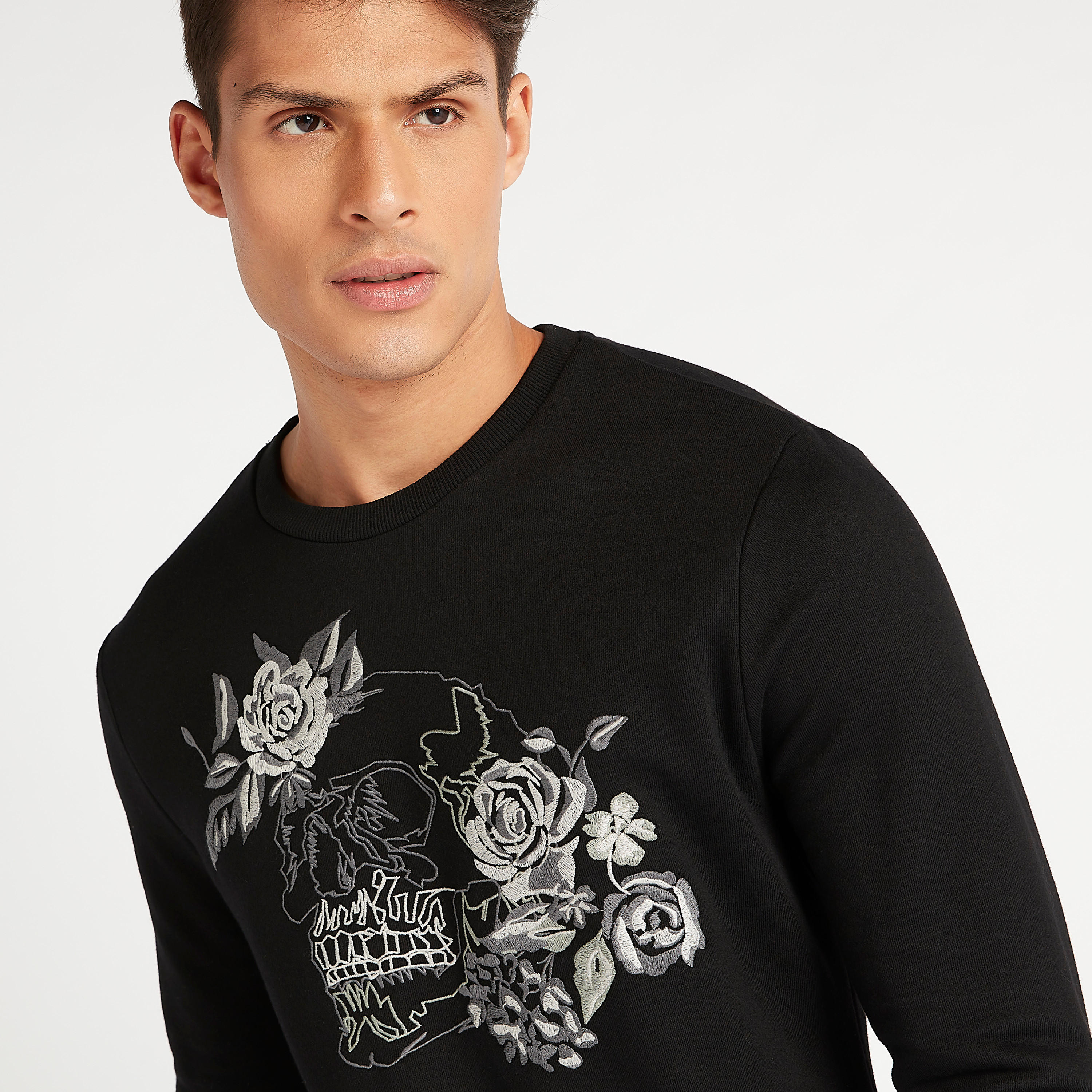 Sustainable Iconic Embroidered Sweatshirt with Long Sleeves-men-winterwear-hoodiesandsweatshirts-image-3