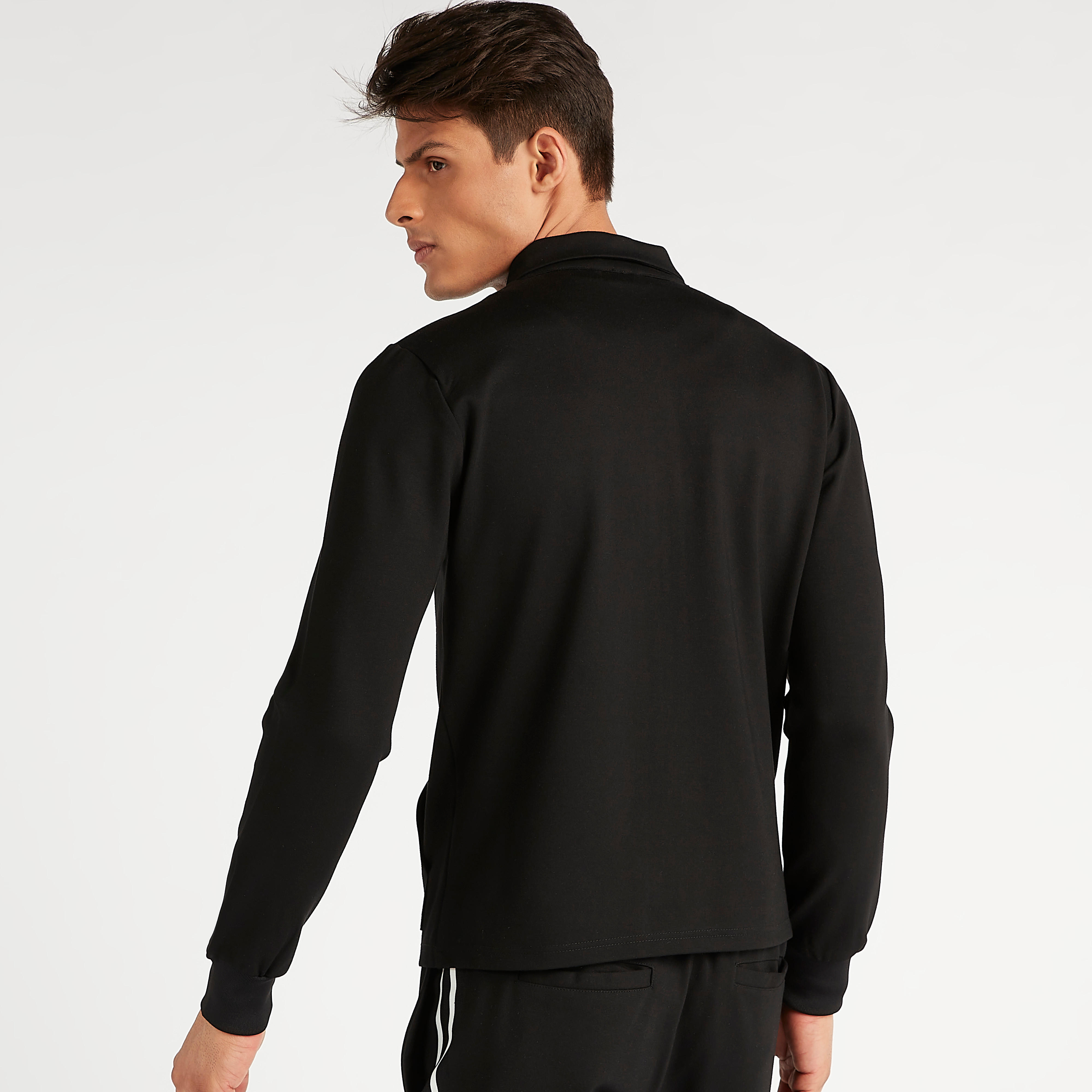 جاكيت مستدام بسحّاب وتفاصيل مخطّطة وجيوب من آيكونيك-men-clothing-jacketsandblazers-jackets-image-4