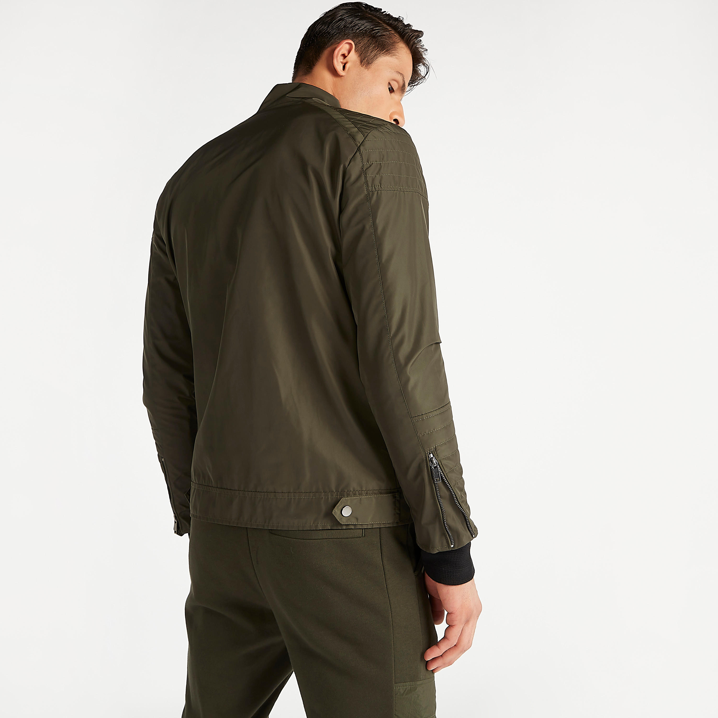 Iconic Solid Zip Through Bomber Jacket with Pockets and Long Sleeves-men-clothing-jacketsandblazers-jackets-image-4