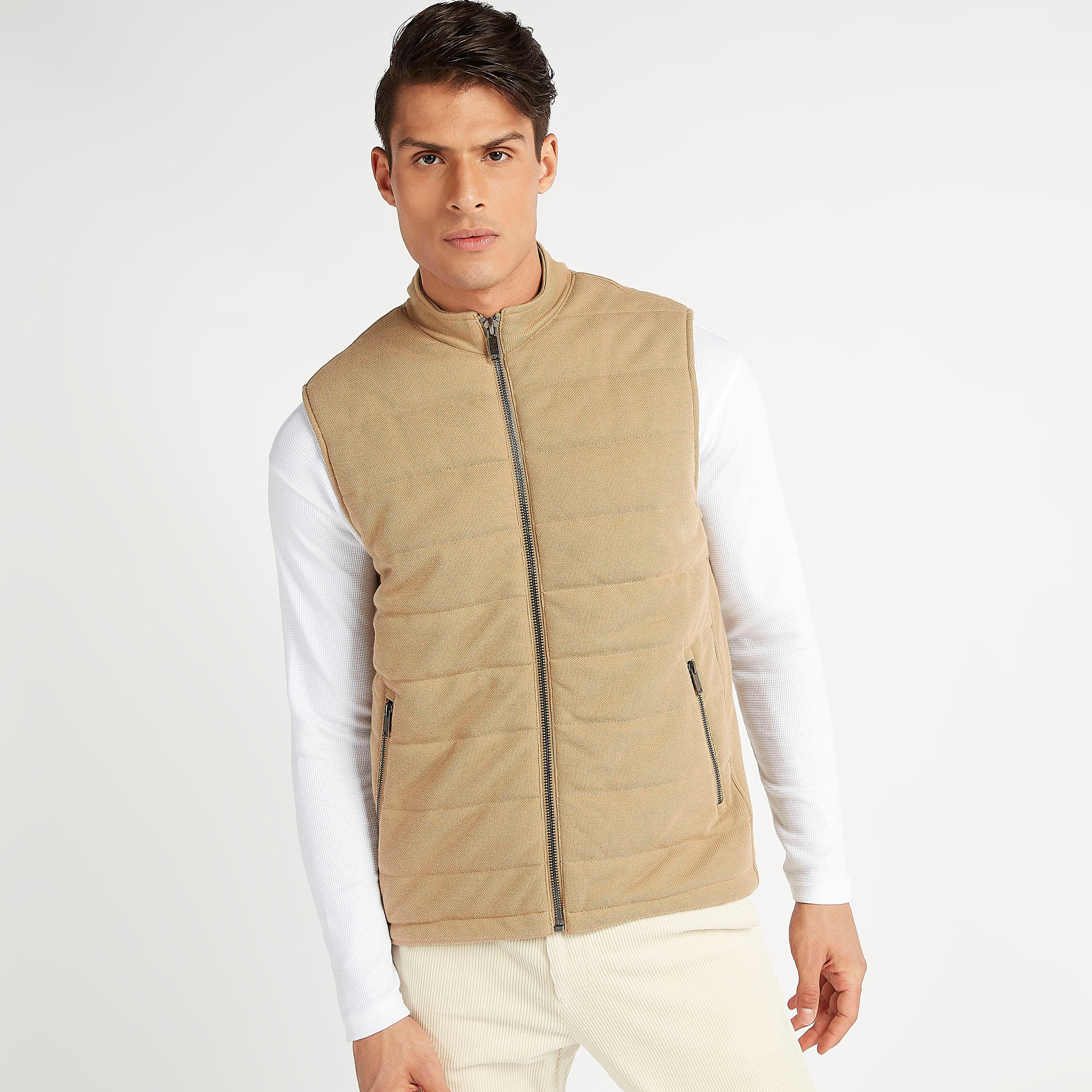 جيليه سليم فيت مبطّن بجيوب بسحّاب من آيكونيك-men-clothing-jacketsandblazers-jackets-image-1