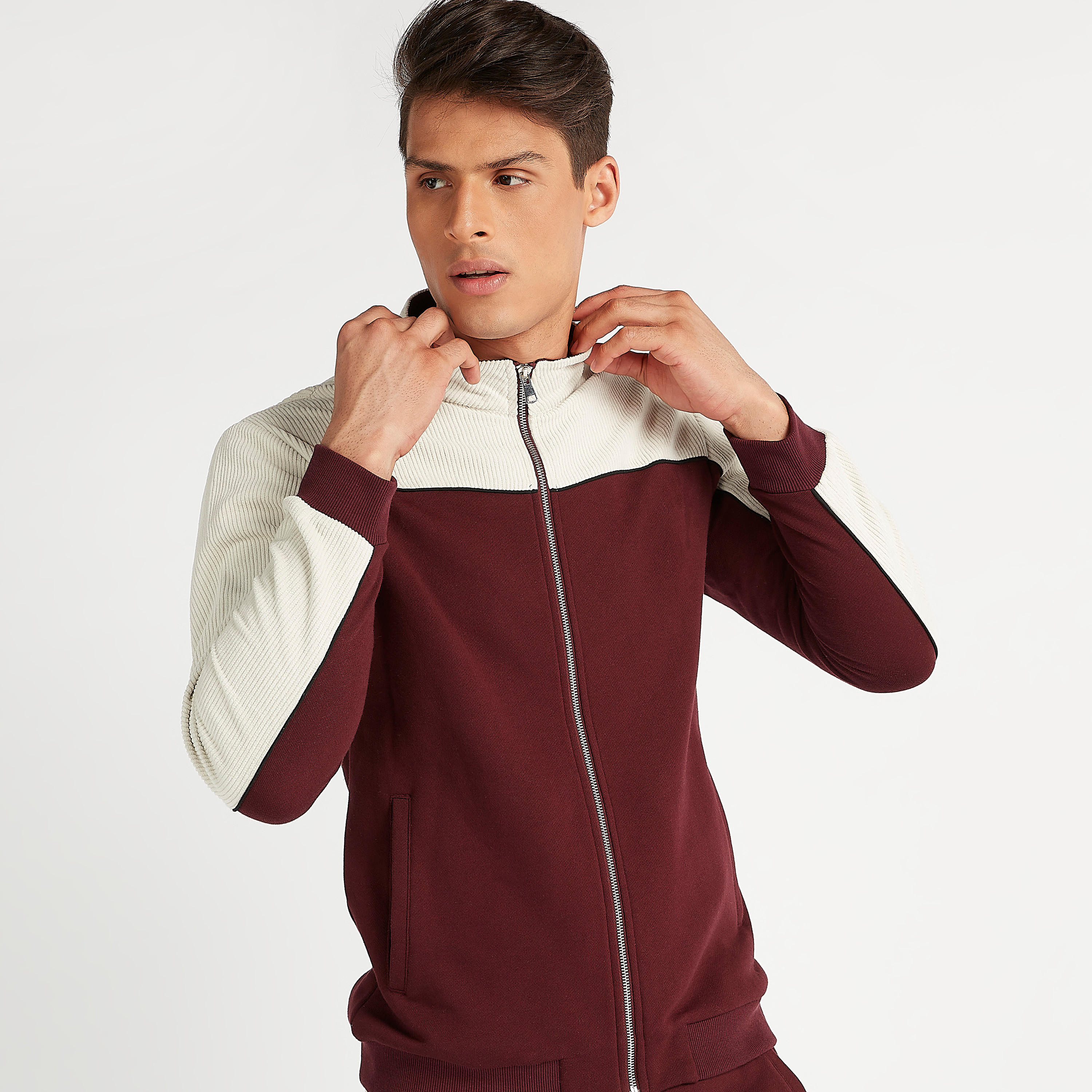 جاكيت بومبر مستدام بأكمام طويلة وسحّاب من آيكونيك-men-clothing-jacketsandblazers-jackets-image-1